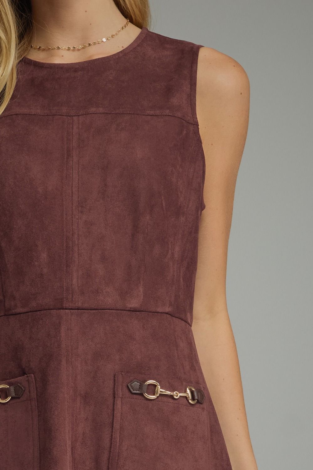 Entro Merlot Chain Accent Pocket Mini Dress-mini dress-entro-Deja Nu Boutique, Women's Fashion Boutique in Lampasas, Texas