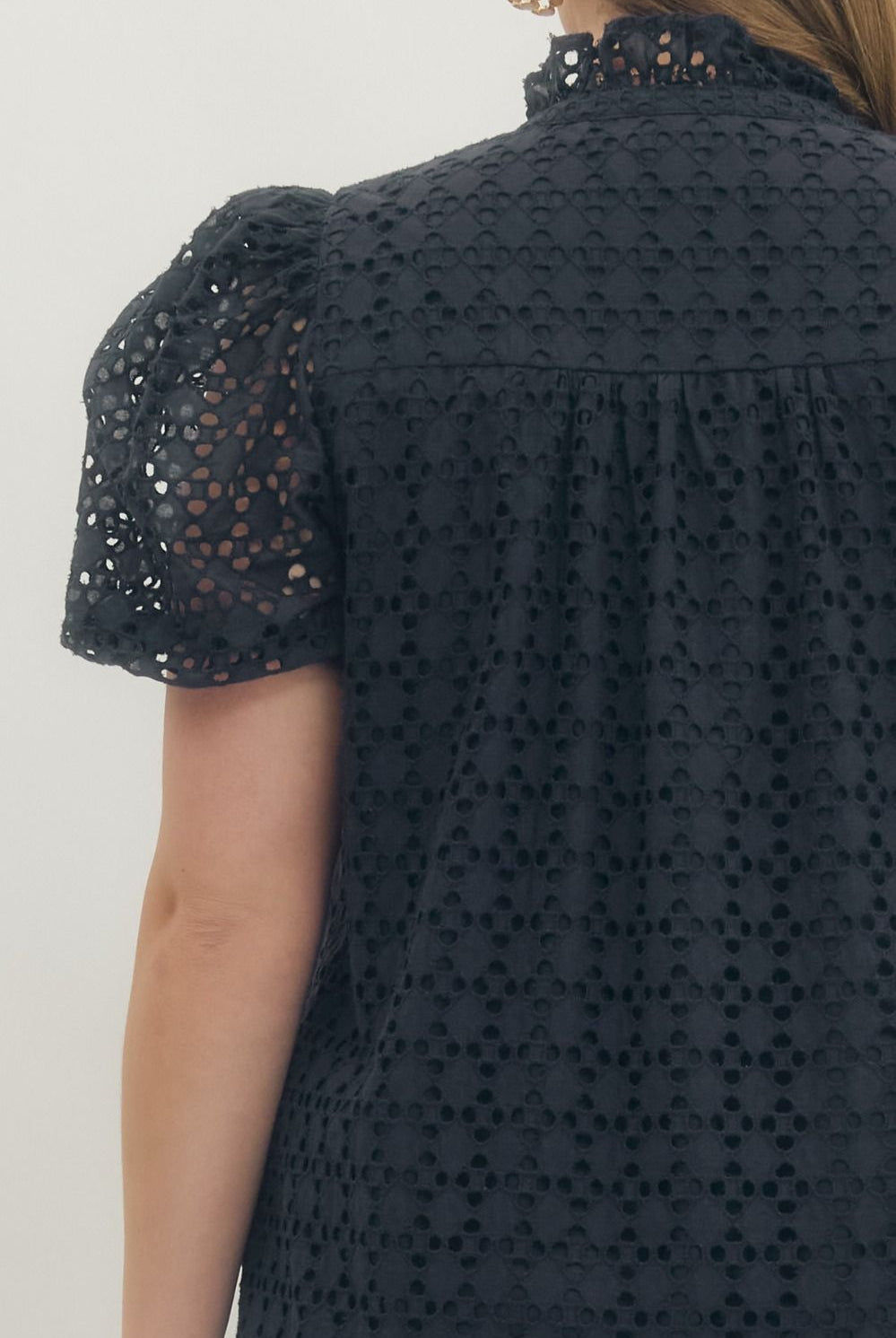 Entro Midnight Elegance Eyelet Midi Dress – Plus Size-Curvy/Plus Dresses-Entro-Deja Nu Boutique, Women's Fashion Boutique in Lampasas, Texas