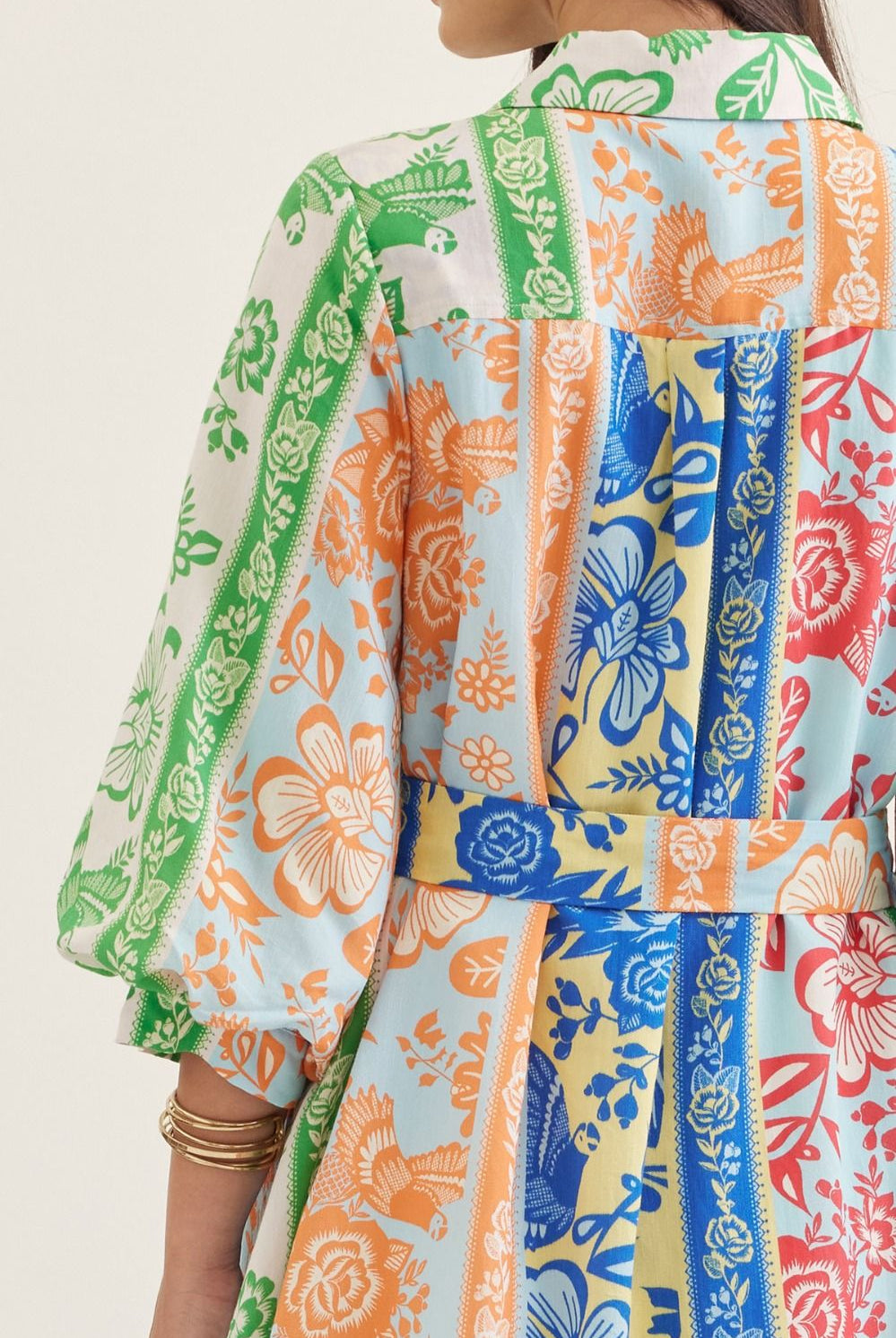 Entro Botanical Stripe Belted Mini Dress-mini dress-Entro-Deja Nu Boutique, Women's Fashion Boutique in Lampasas, Texas