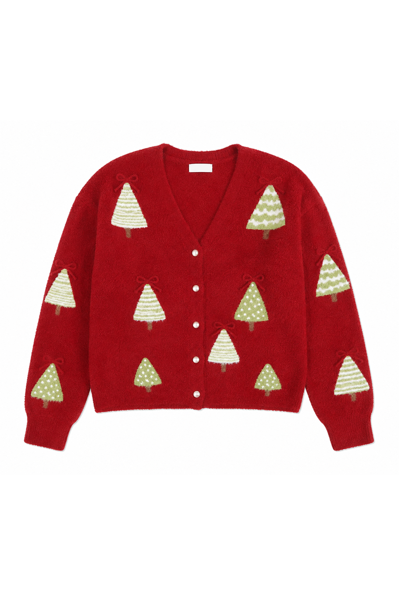 Entro Red Christmas Tree Cardigan-Cardigans & Kimonos-Entro-Deja Nu Boutique, Women's Fashion Boutique in Lampasas, Texas