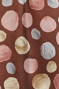 Fate Multicolor Polka Dot Satin Button Up Blouse in Brown Multi-shirts-Fate-Deja Nu Boutique, Women's Fashion Boutique in Lampasas, Texas