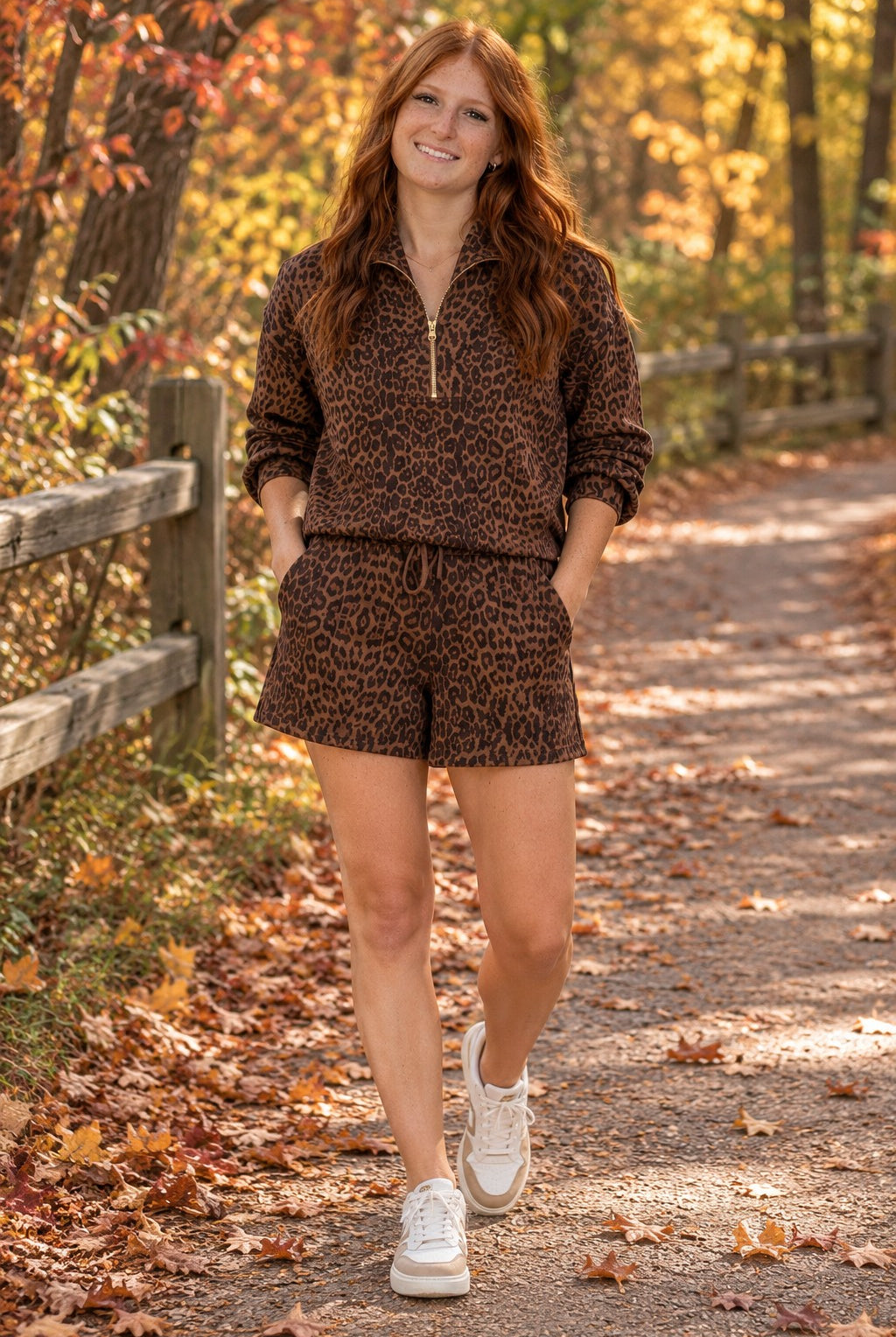 Gabrielle by Molly Bracken Colette Leopard Print Shorts-Athleisurewear-Gabrielle-Deja Nu Boutique, Women's Fashion Boutique in Lampasas, Texas