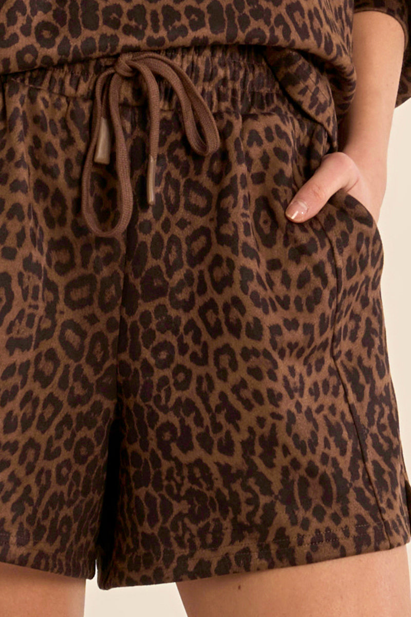 Gabrielle by Molly Bracken Colette Leopard Print Shorts-Athleisurewear-Gabrielle-Deja Nu Boutique, Women's Fashion Boutique in Lampasas, Texas