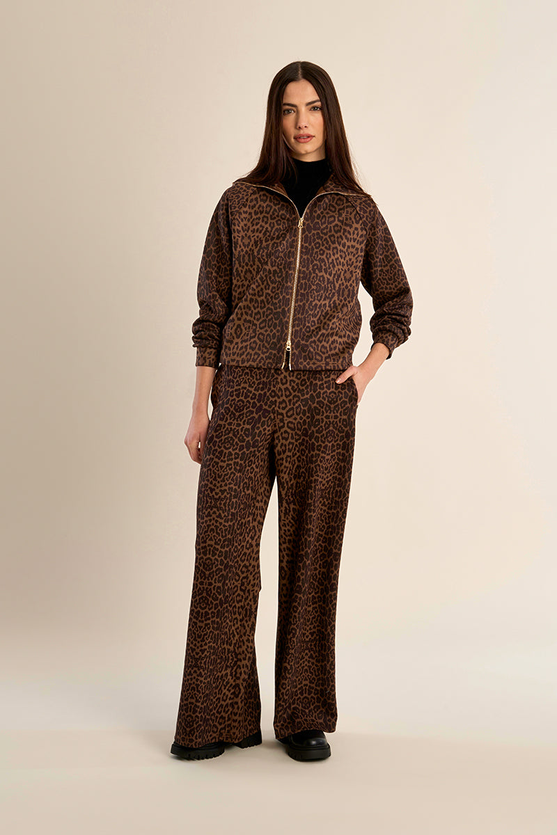 Gabrielle by Molly Bracken Dora Leopard Print Zip Front Jacket-Jackets-Gabrielle-Deja Nu Boutique, Women's Fashion Boutique in Lampasas, Texas