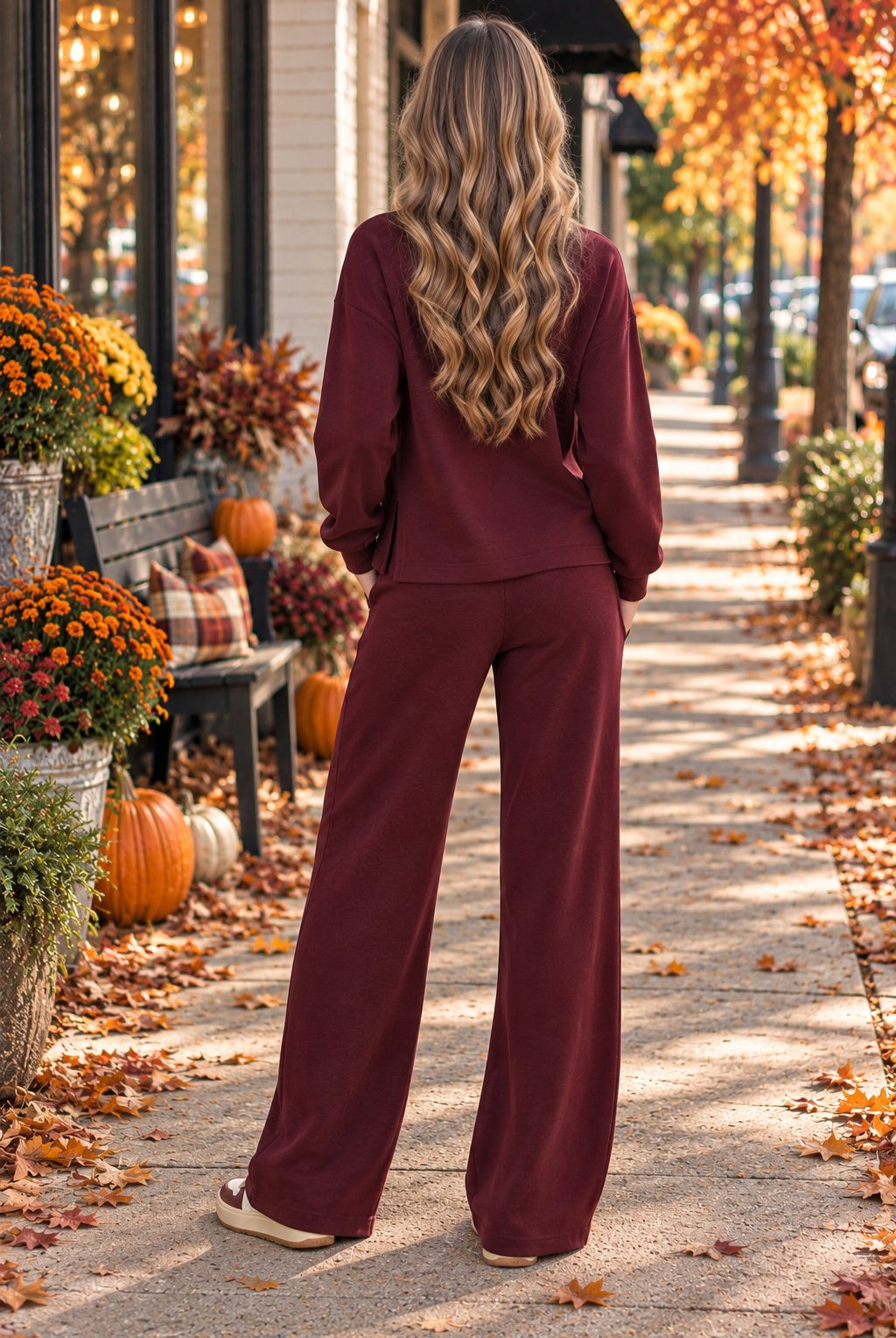Gabrielle by Molly Bracken Edie Half Zip Sweatshirt in Dark Red-sweatshirt-Gabrielle-Deja Nu Boutique, Women's Fashion Boutique in Lampasas, Texas