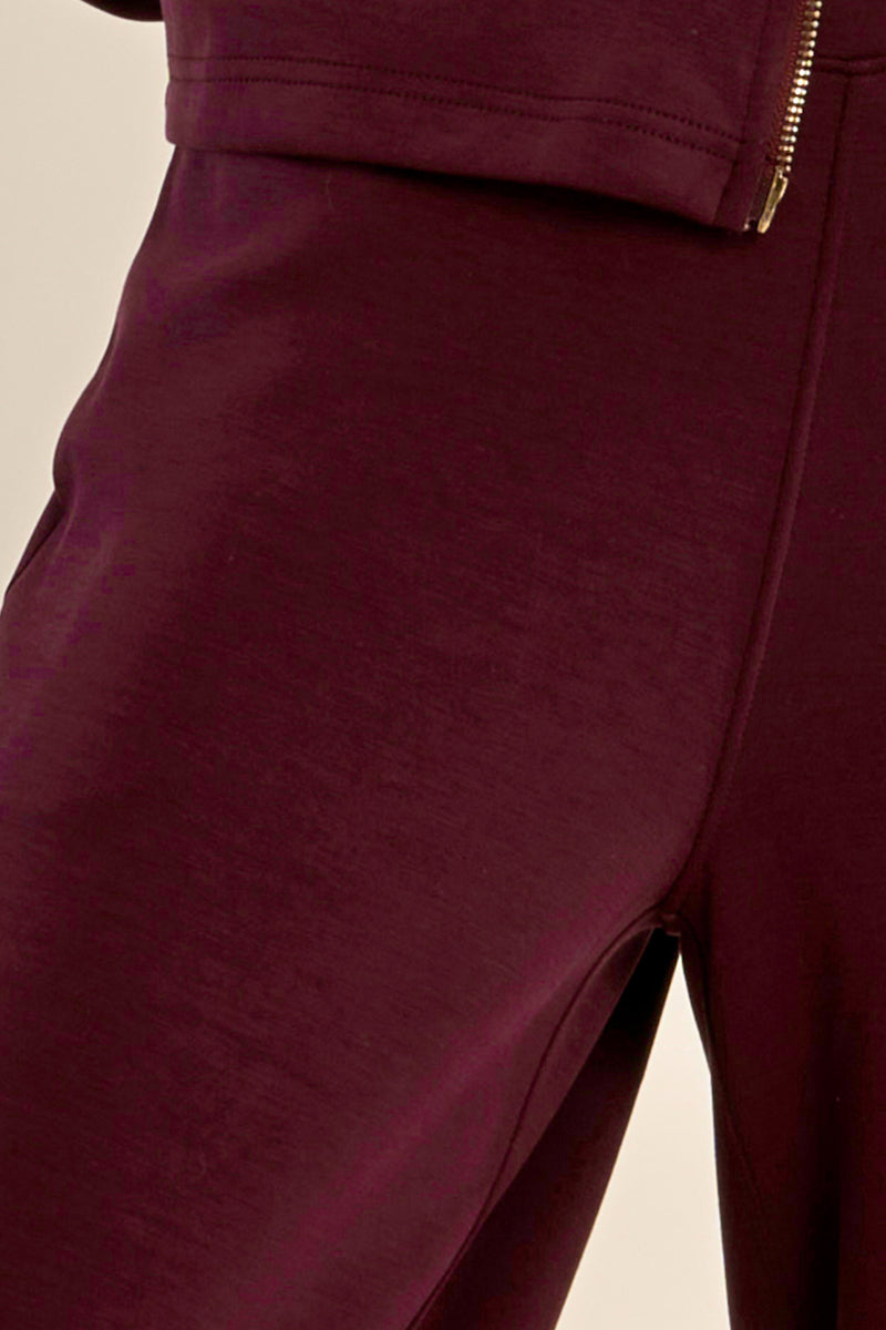 Gabrielle by Molly Bracken Monalisa Wide Leg Pants in Dark Red-Athleisurewear-Gabrielle-Deja Nu Boutique, Women's Fashion Boutique in Lampasas, Texas