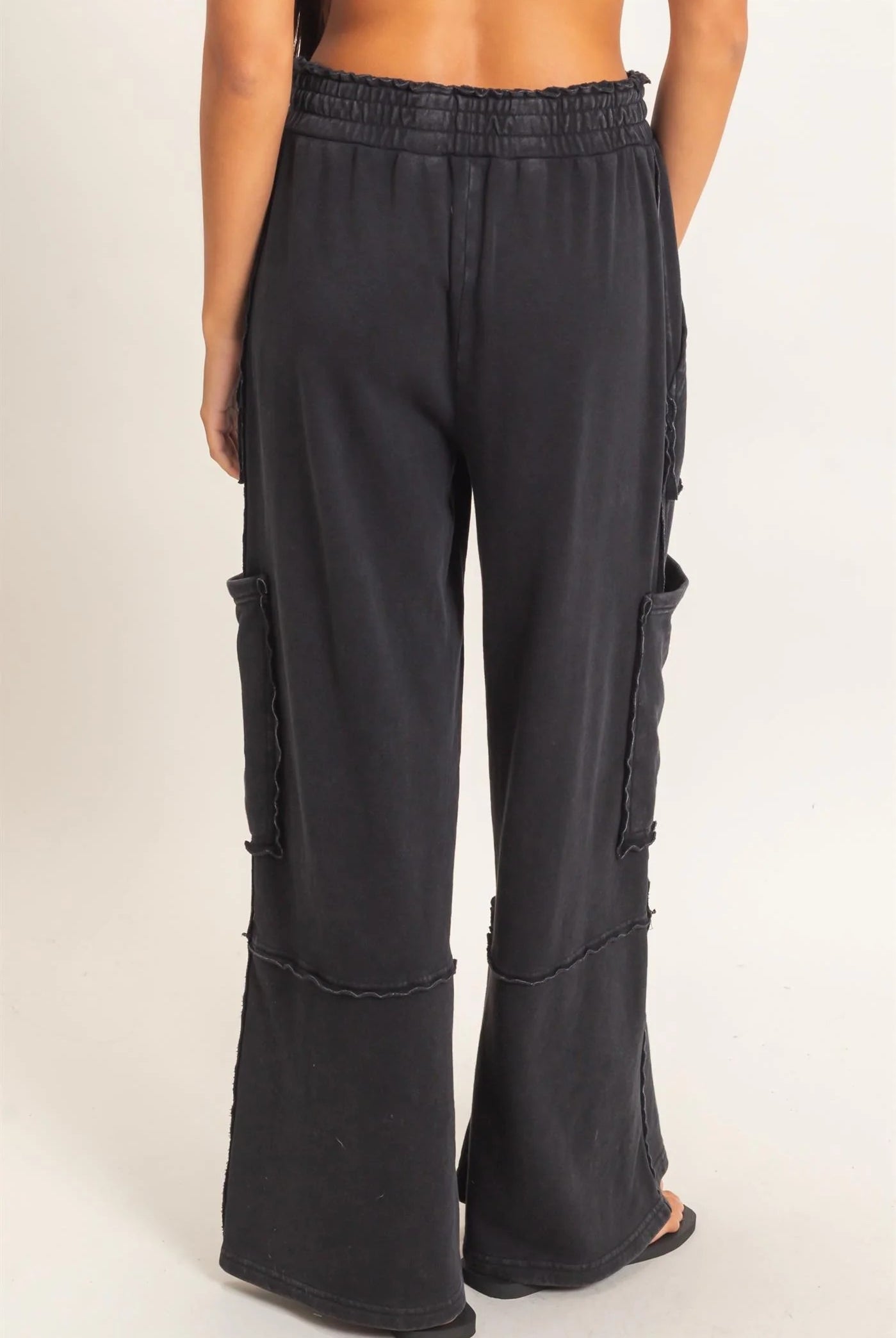 Hyfve Double Zero Mineral Wash Cargo Pocket Pants – Dark Red & Black-Athleisurewear-Hyfve Double Zero-Deja Nu Boutique, Women's Fashion Boutique in Lampasas, Texas