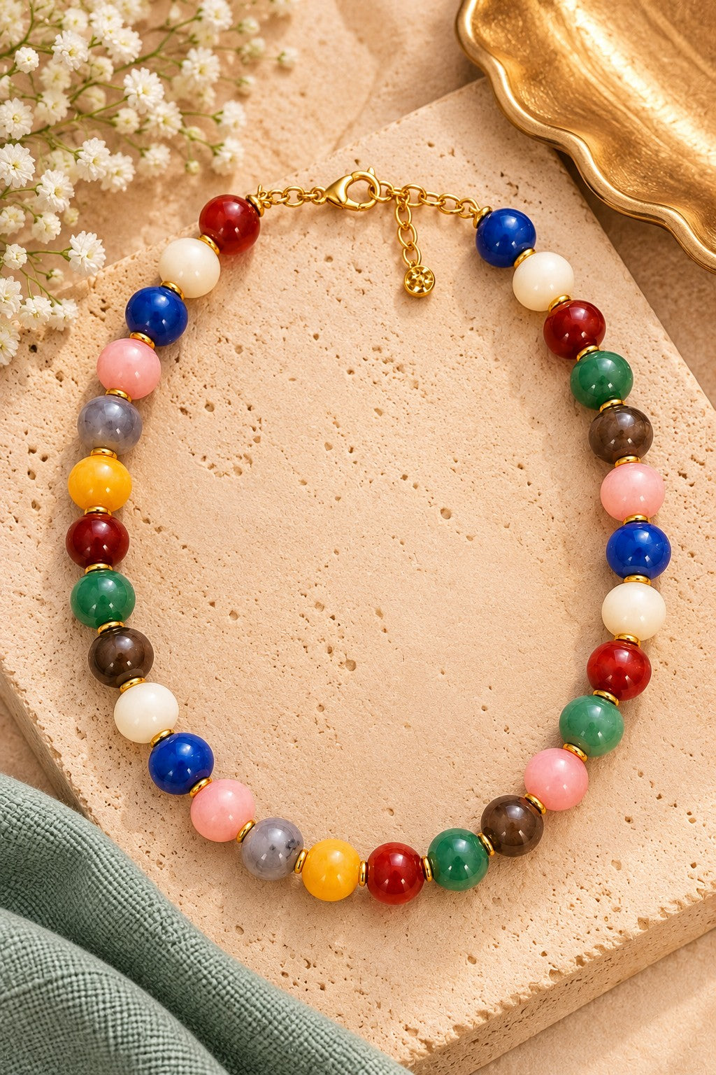 Kenze Panne Multicolored Resin Chunky Bead Necklace-Necklace-Kenze Panne-Deja Nu Boutique, Women's Fashion Boutique in Lampasas, Texas