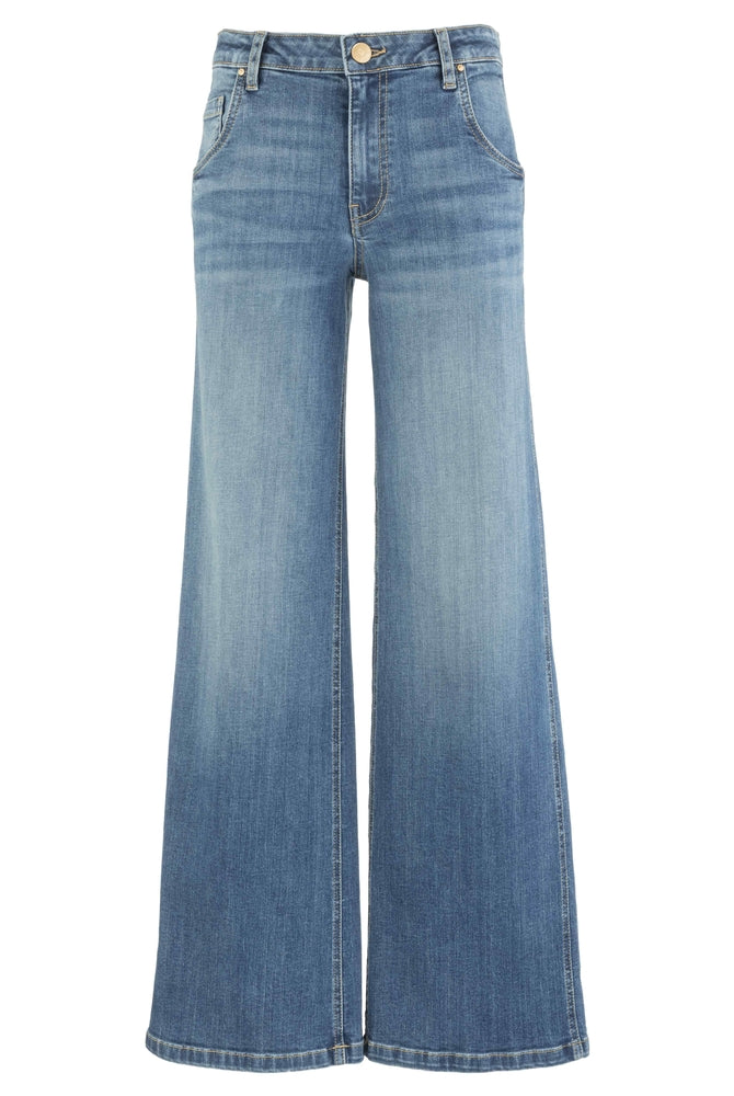 Kut from the Kloth Jean High Rise Wide Leg Dip Scoop Pockets Jeans in Incandescent-Jeans-Kut from the Kloth-Deja Nu Boutique, Women's Fashion Boutique in Lampasas, Texas