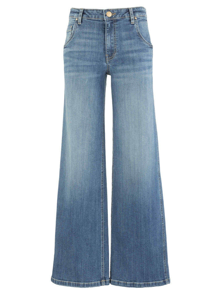 Kut from the Kloth Jean High Rise Wide Leg Dip Scoop Pockets Jeans in Incandescent-Jeans-Kut from the Kloth-Deja Nu Boutique, Women's Fashion Boutique in Lampasas, Texas