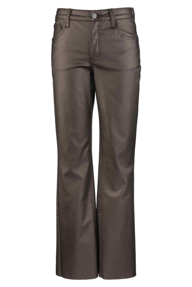 Kut from the Kloth Kelly High Rise Fab Ab Kick Flare Inset Leg Pants in Pearl Brown-Jeans-Kut from the Kloth-Deja Nu Boutique, Women's Fashion Boutique in Lampasas, Texas