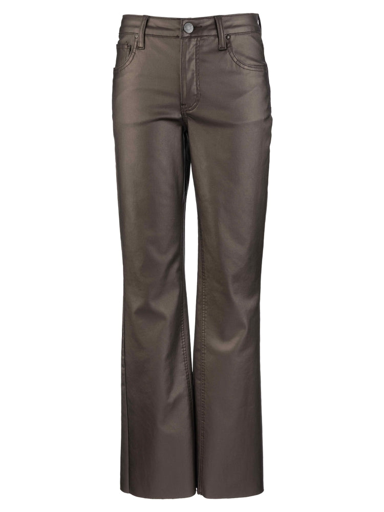 Kut from the Kloth Kelly High Rise Fab Ab Kick Flare Inset Leg Pants in Pearl Brown-Jeans-Kut from the Kloth-Deja Nu Boutique, Women's Fashion Boutique in Lampasas, Texas