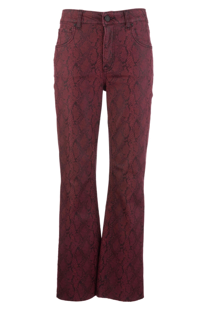 Kut from the Kloth Kelsey High Rise Fab Ab Ankle Flare Jeans in Burgundy-Jeans-Kut from the Kloth-Deja Nu Boutique, Women's Fashion Boutique in Lampasas, Texas