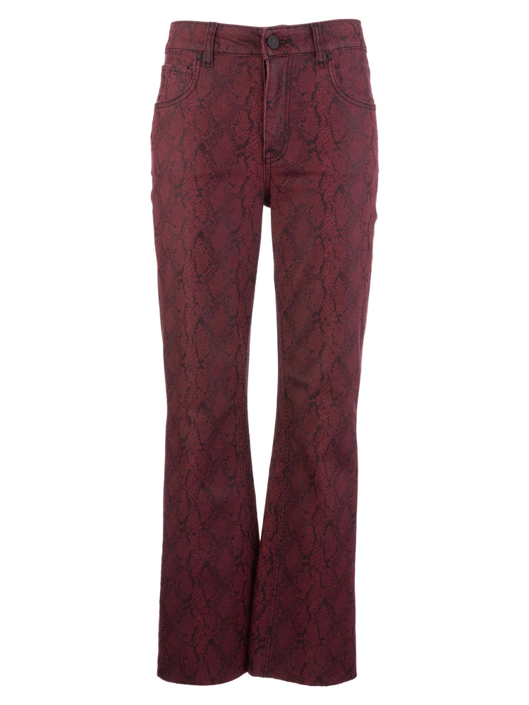 Kut from the Kloth Kelsey High Rise Fab Ab Ankle Flare Jeans in Burgundy-Jeans-Kut from the Kloth-Deja Nu Boutique, Women's Fashion Boutique in Lampasas, Texas