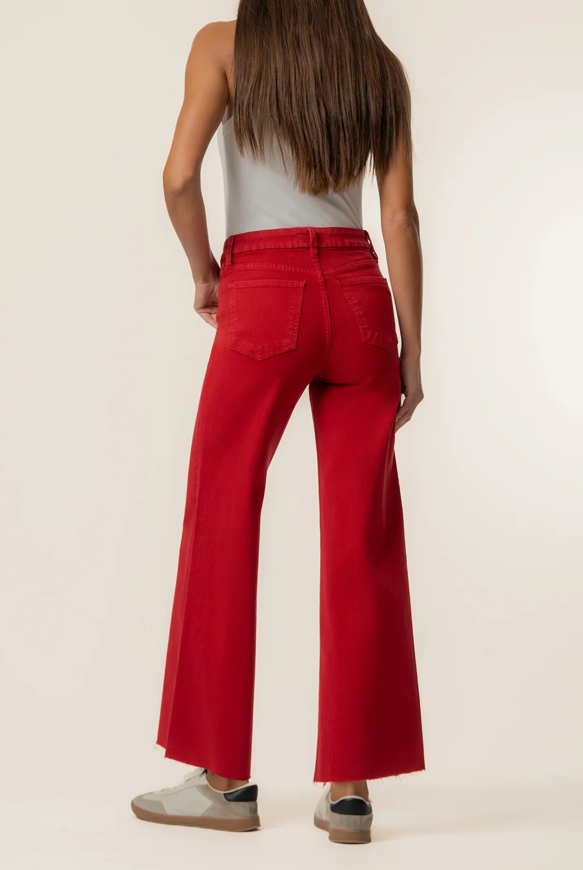 Kut from the Kloth Meg High Rise Wide Leg Corduroy in Ruby Red-Jeans-Kut from the Kloth-Deja Nu Boutique, Women's Fashion Boutique in Lampasas, Texas