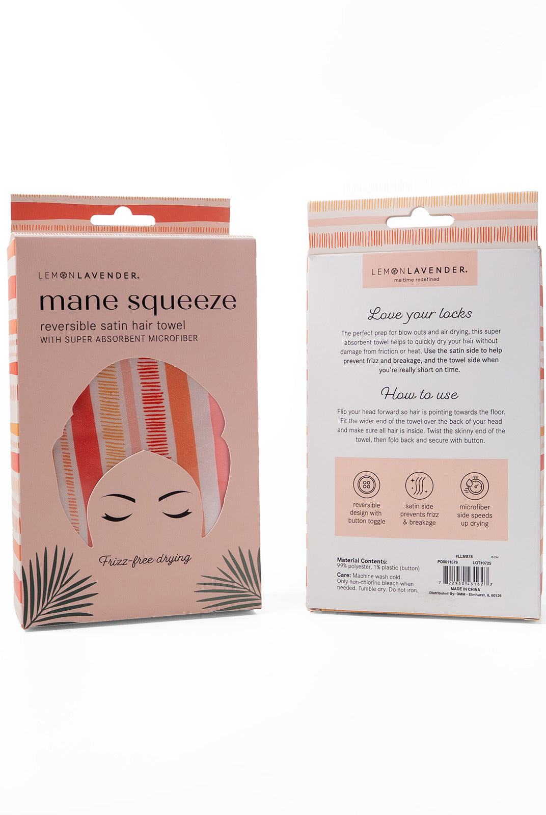 Lemon Lavender® Mane Squeeze Reversible Satin Turbo Towel-Hair Towel-Lemon Lavender-Deja Nu Boutique, Women's Fashion Boutique in Lampasas, Texas