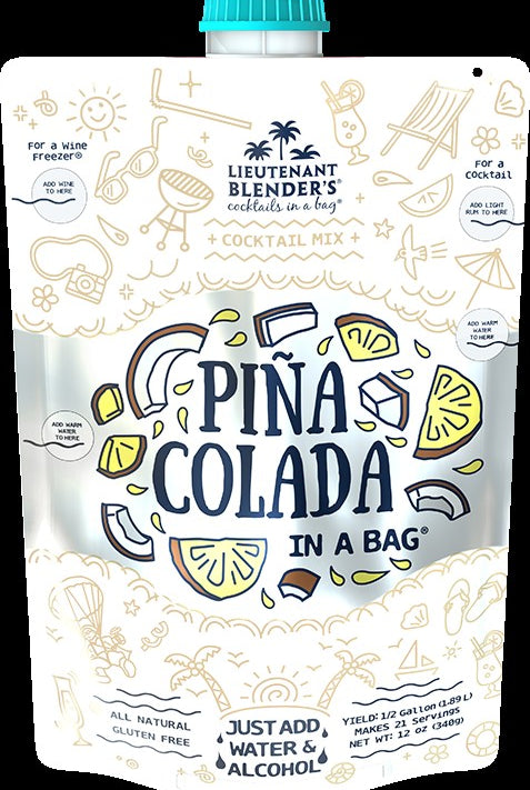 Lieutenant Blender's Piña Colada in a Bag®-cocktail mix-Lieutenant Blender's-Deja Nu Boutique, Women's Fashion Boutique in Lampasas, Texas