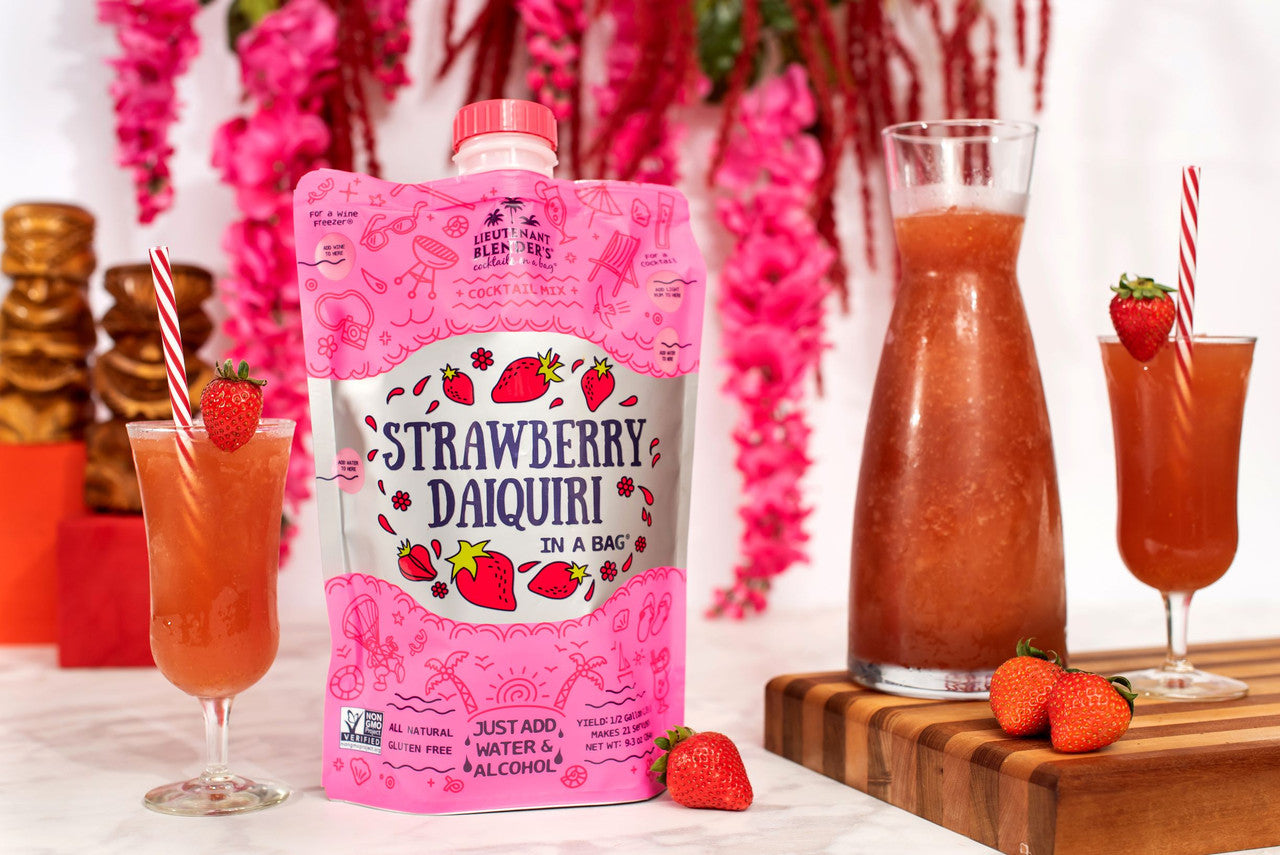 Lieutenant Blender's Strawberry Daiquiri in a Bag®-cocktail mix-Lieutenant Blender's-Deja Nu Boutique, Women's Fashion Boutique in Lampasas, Texas