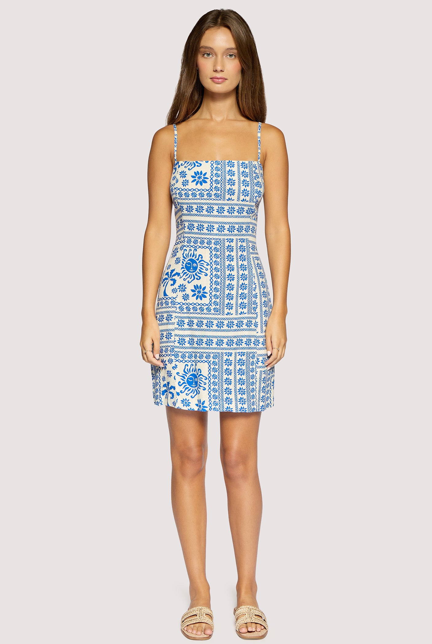 Lost + Wander Daydream Vista Mini Dress – Blue & Ivory Printed Resort Dress-mini dress-Lost + Wander-Deja Nu Boutique, Women's Fashion Boutique in Lampasas, Texas