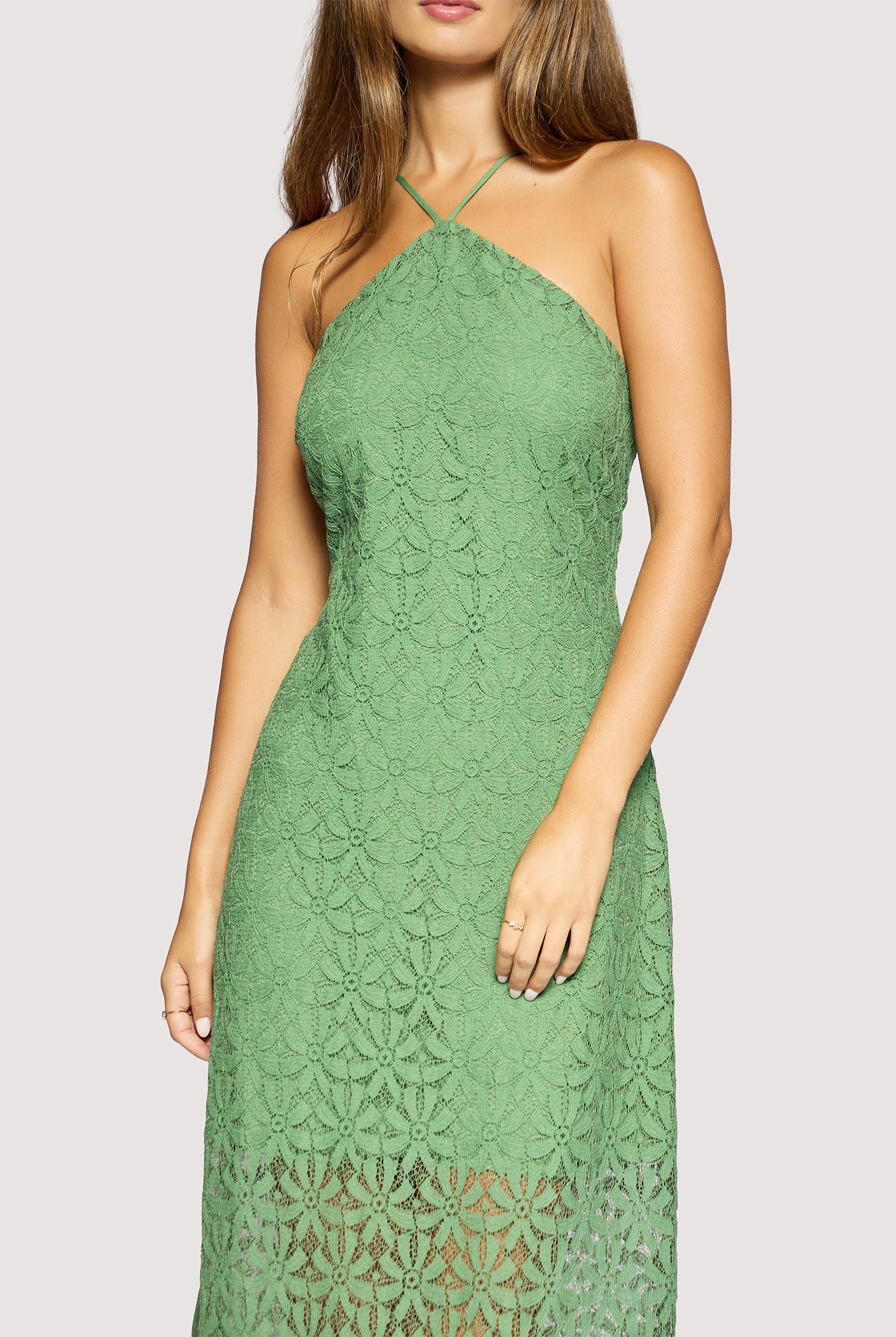 Lost + Wander Green Lace Maxi Dress | Marisol Embroidered Halter Midi Dress-Maxi Dresses-Lost + Wander-Deja Nu Boutique, Women's Fashion Boutique in Lampasas, Texas