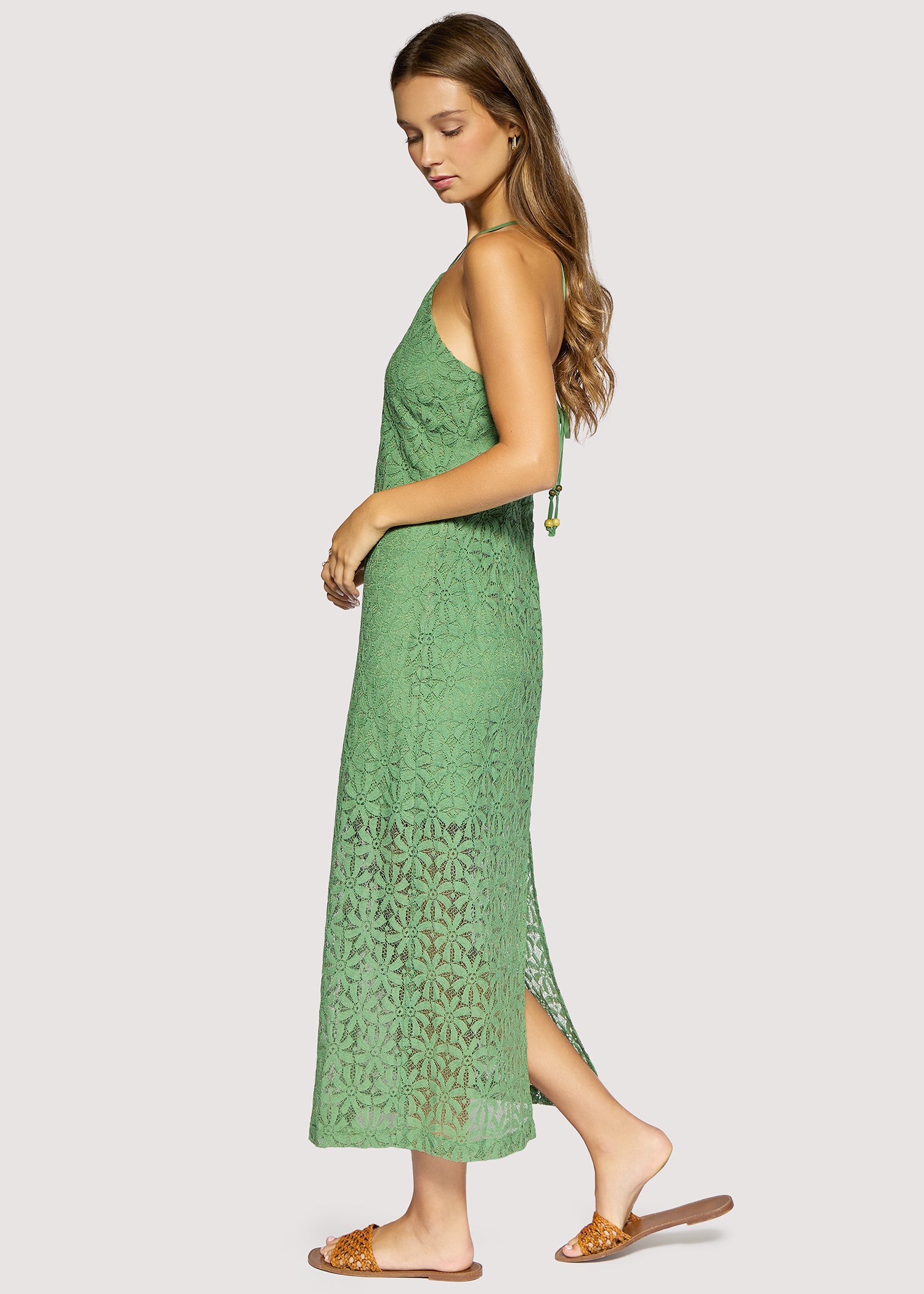 Lost + Wander Green Lace Maxi Dress | Marisol Embroidered Halter Midi Dress-Maxi Dresses-Lost + Wander-Deja Nu Boutique, Women's Fashion Boutique in Lampasas, Texas