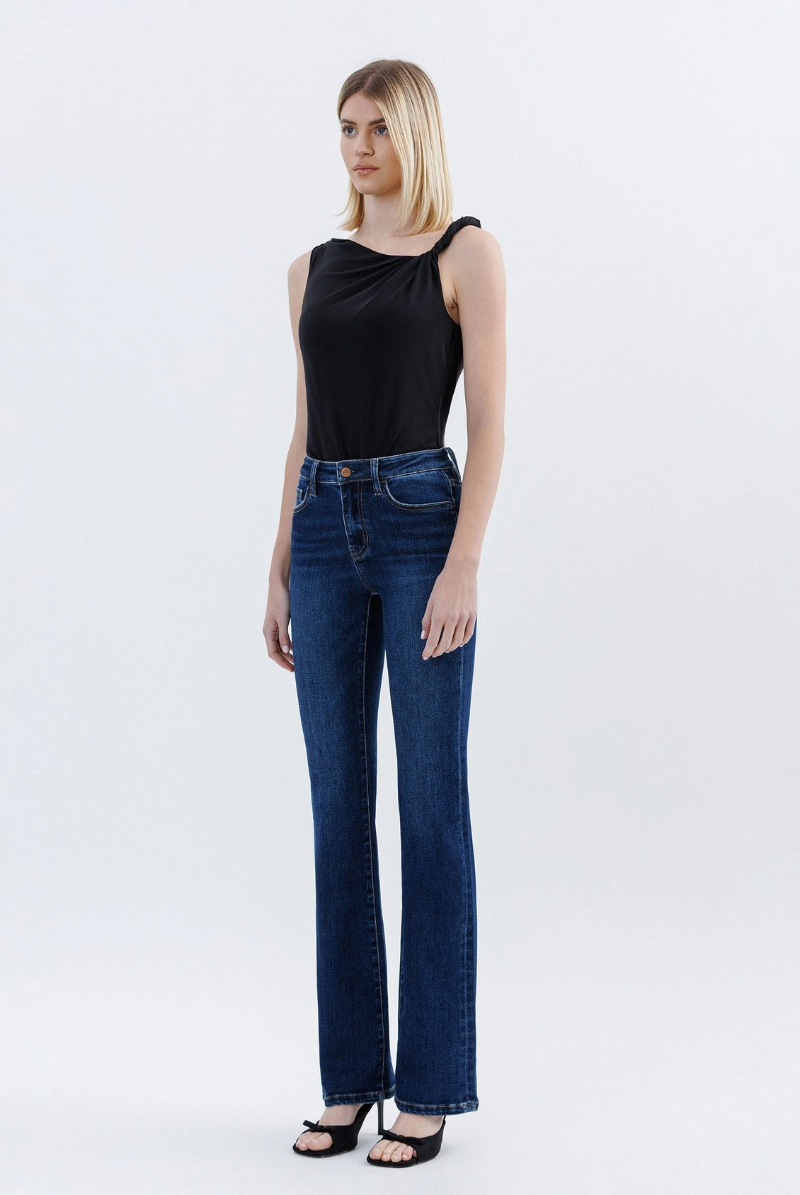 Lovervet by Vervet Tummy Control High Rise Full Length Bootcut Jeans in Effective-Jeans-Lovervet by Vervet-Deja Nu Boutique, Women's Fashion Boutique in Lampasas, Texas
