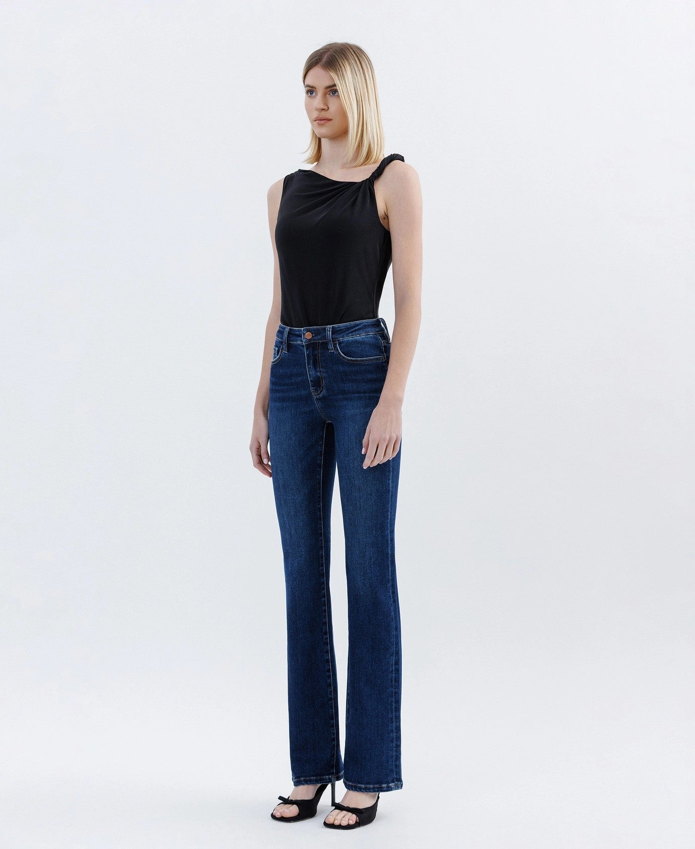 Lovervet by Vervet Tummy Control High Rise Full Length Bootcut Jeans in Effective-Jeans-Lovervet by Vervet-Deja Nu Boutique, Women's Fashion Boutique in Lampasas, Texas