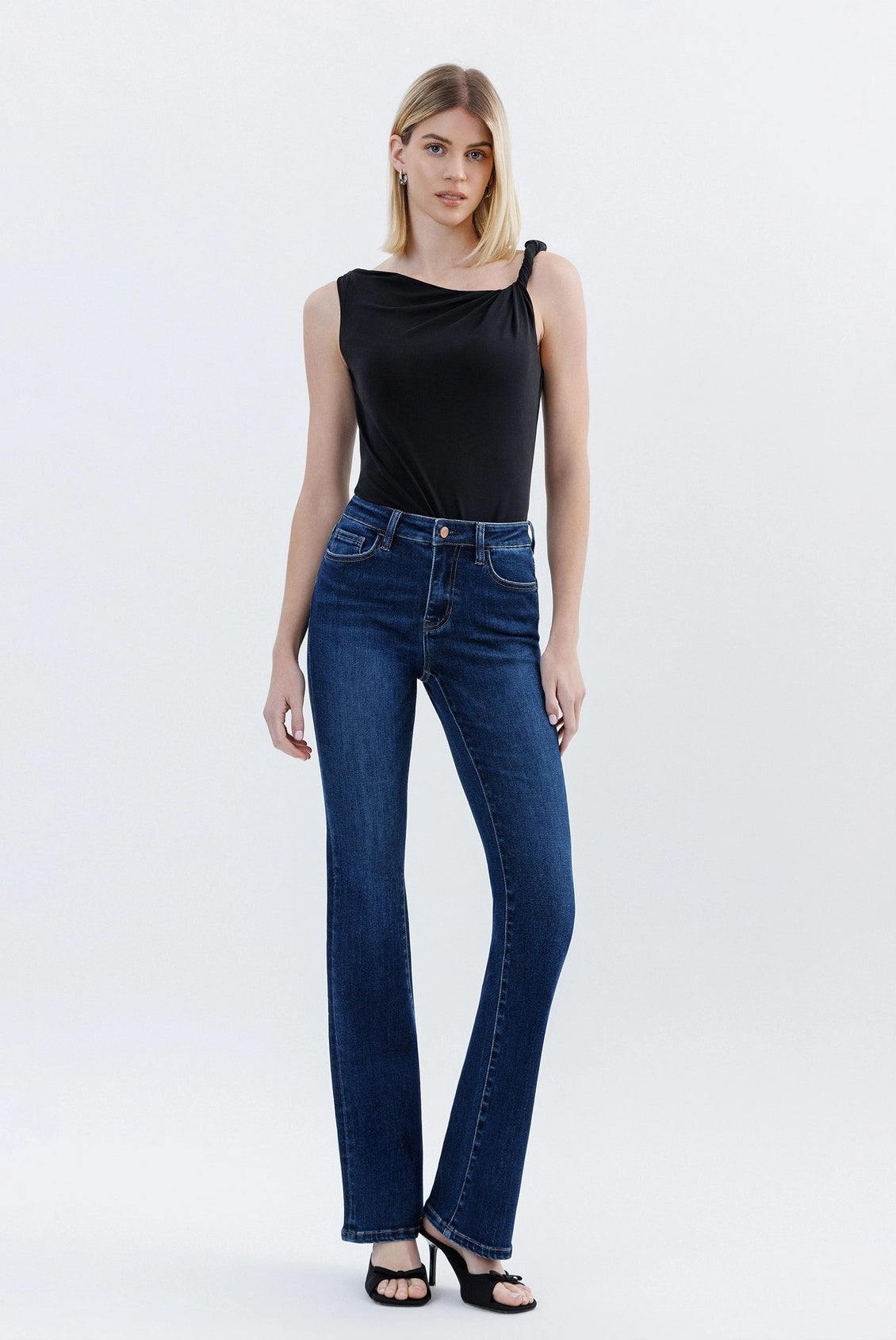 Lovervet by Vervet Tummy Control High Rise Full Length Bootcut Jeans in Effective-Jeans-Lovervet by Vervet-Deja Nu Boutique, Women's Fashion Boutique in Lampasas, Texas