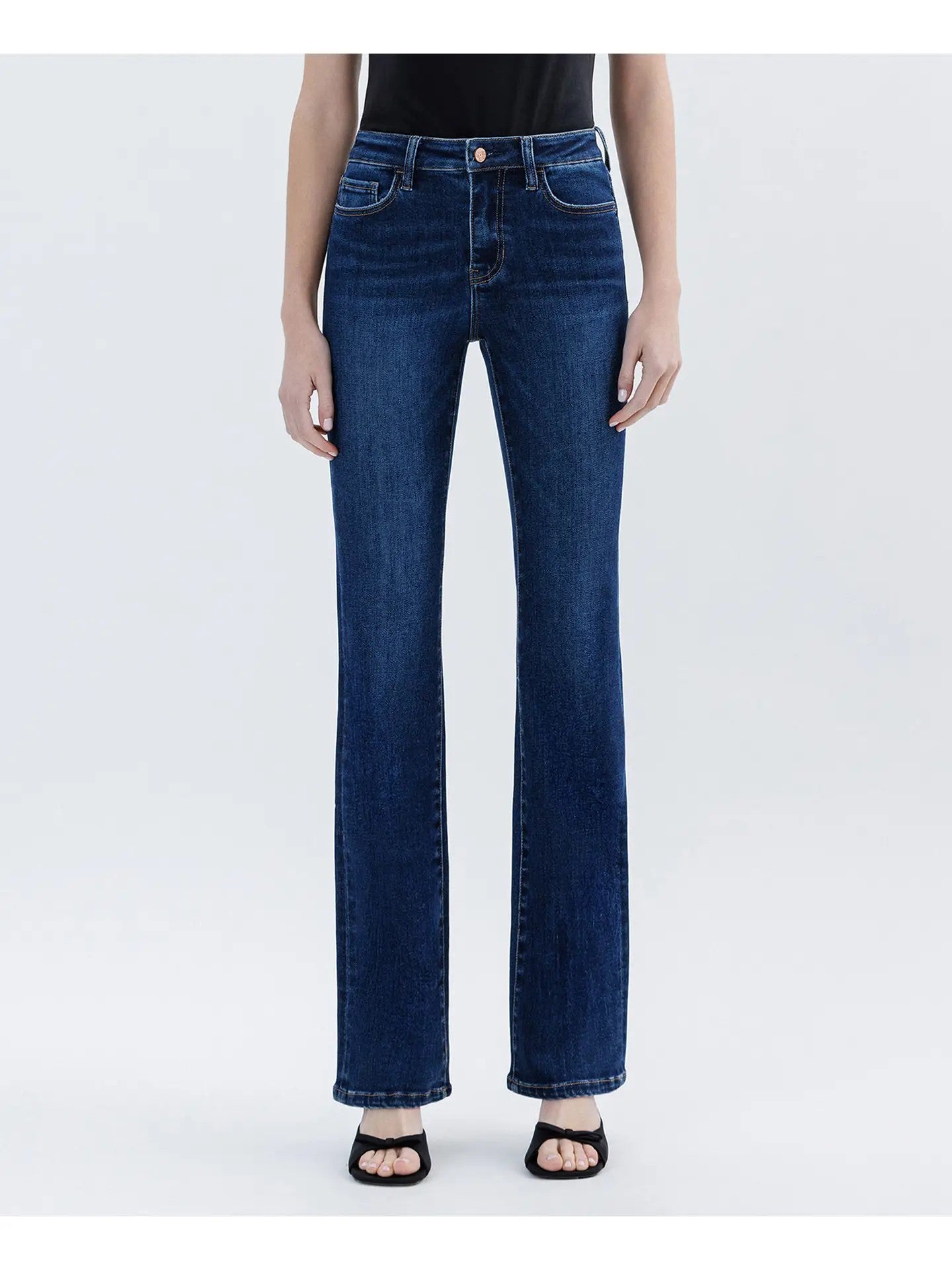 Lovervet by Vervet Tummy Control High Rise Full Length Bootcut Jeans in Effective-Jeans-Lovervet by Vervet-Deja Nu Boutique, Women's Fashion Boutique in Lampasas, Texas