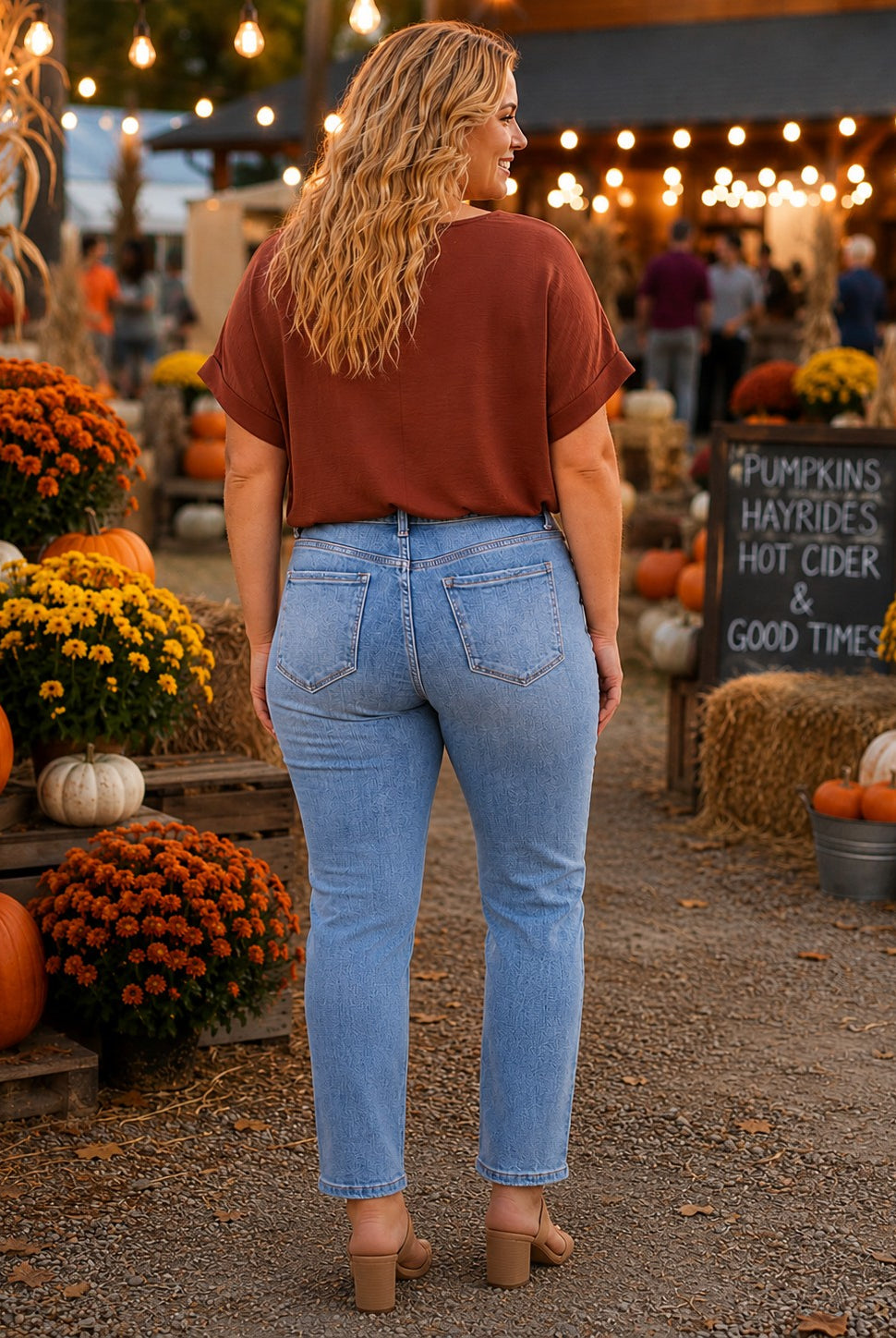 Lovervet by Vervet Plus Size Mid Rise Ankle Slim Straight Jeans in Safe Wash-Curvy/Plus Jeans-Lovervet by Vervet-Deja Nu Boutique, Women's Fashion Boutique in Lampasas, Texas