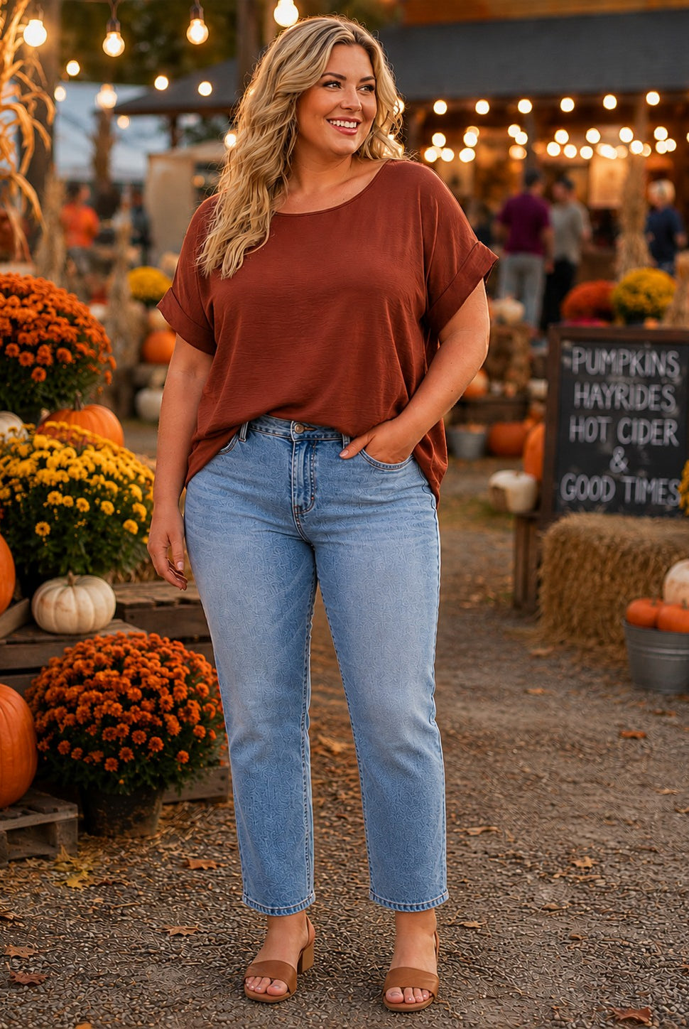 Lovervet by Vervet Plus Size Mid Rise Ankle Slim Straight Jeans in Safe Wash-Curvy/Plus Jeans-Lovervet by Vervet-Deja Nu Boutique, Women's Fashion Boutique in Lampasas, Texas