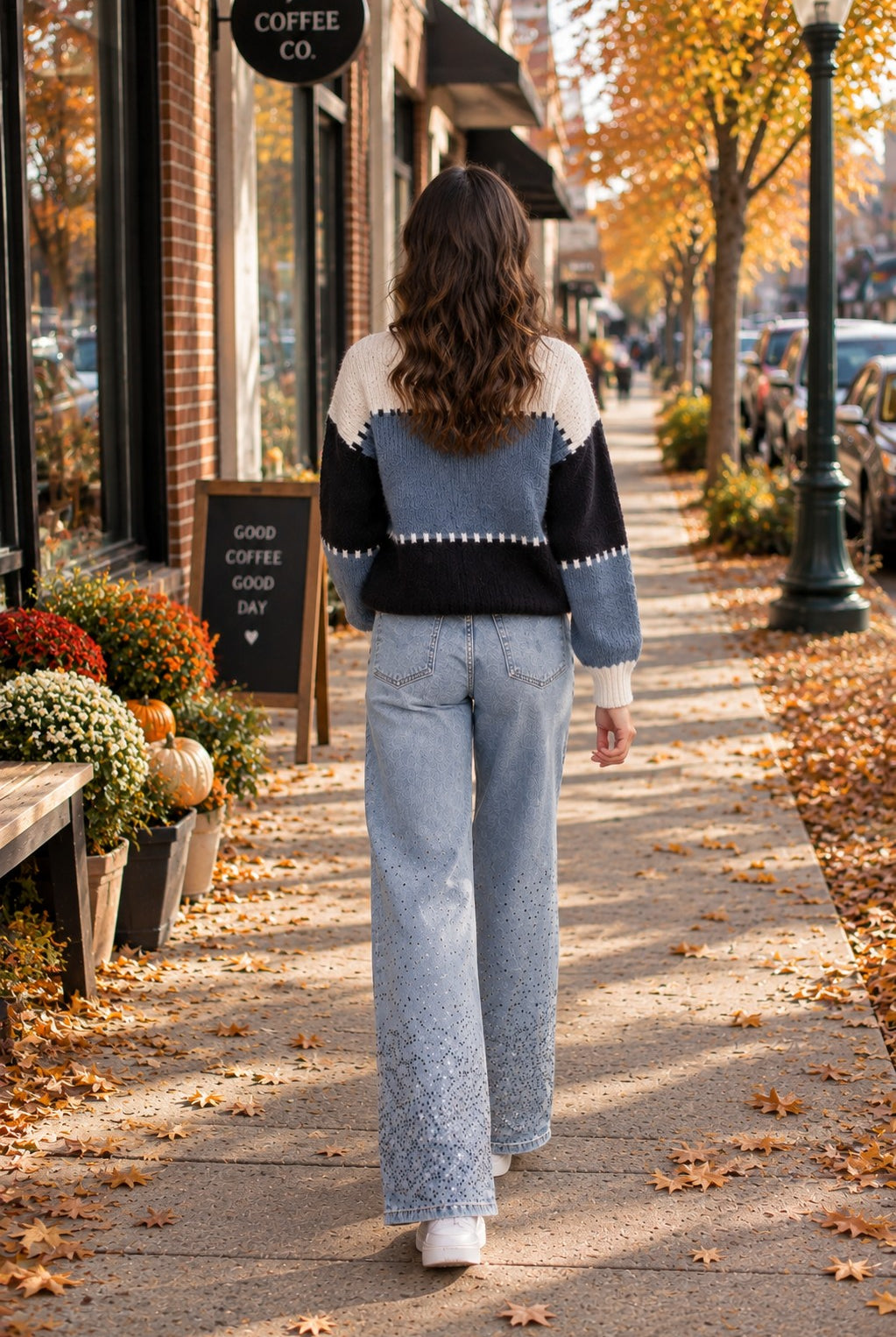 Lovervet by Vervet High Rise Hotfix Rhinestone Wide Leg Jeans in Twinkle-Jeans-Lovervet by Vervet-Deja Nu Boutique, Women's Fashion Boutique in Lampasas, Texas