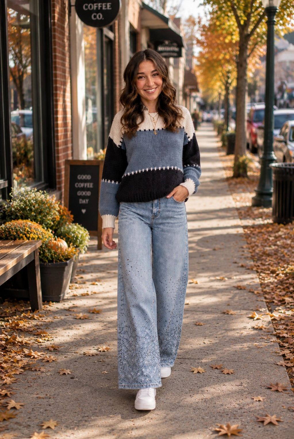 Lovervet by Vervet High Rise Hotfix Rhinestone Wide Leg Jeans in Twinkle-Jeans-Lovervet by Vervet-Deja Nu Boutique, Women's Fashion Boutique in Lampasas, Texas