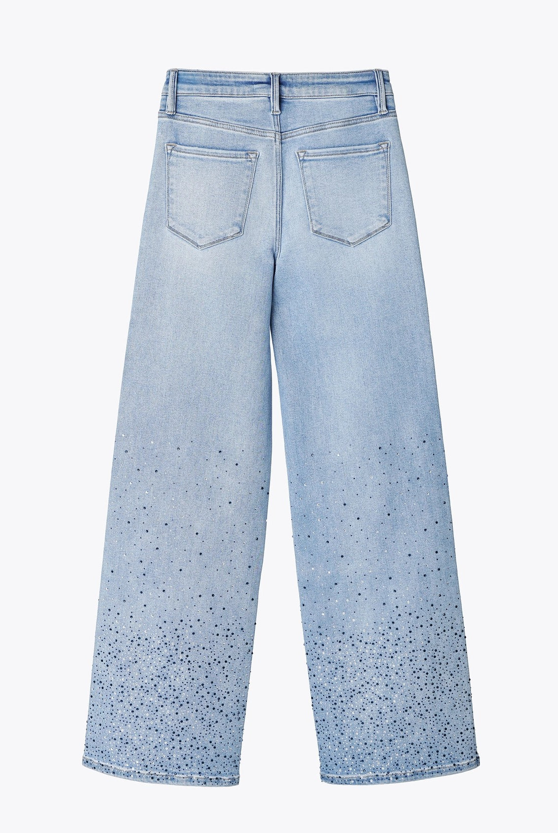 Lovervet by Vervet High Rise Hotfix Rhinestone Wide Leg Jeans in Twinkle-Jeans-Lovervet by Vervet-Deja Nu Boutique, Women's Fashion Boutique in Lampasas, Texas