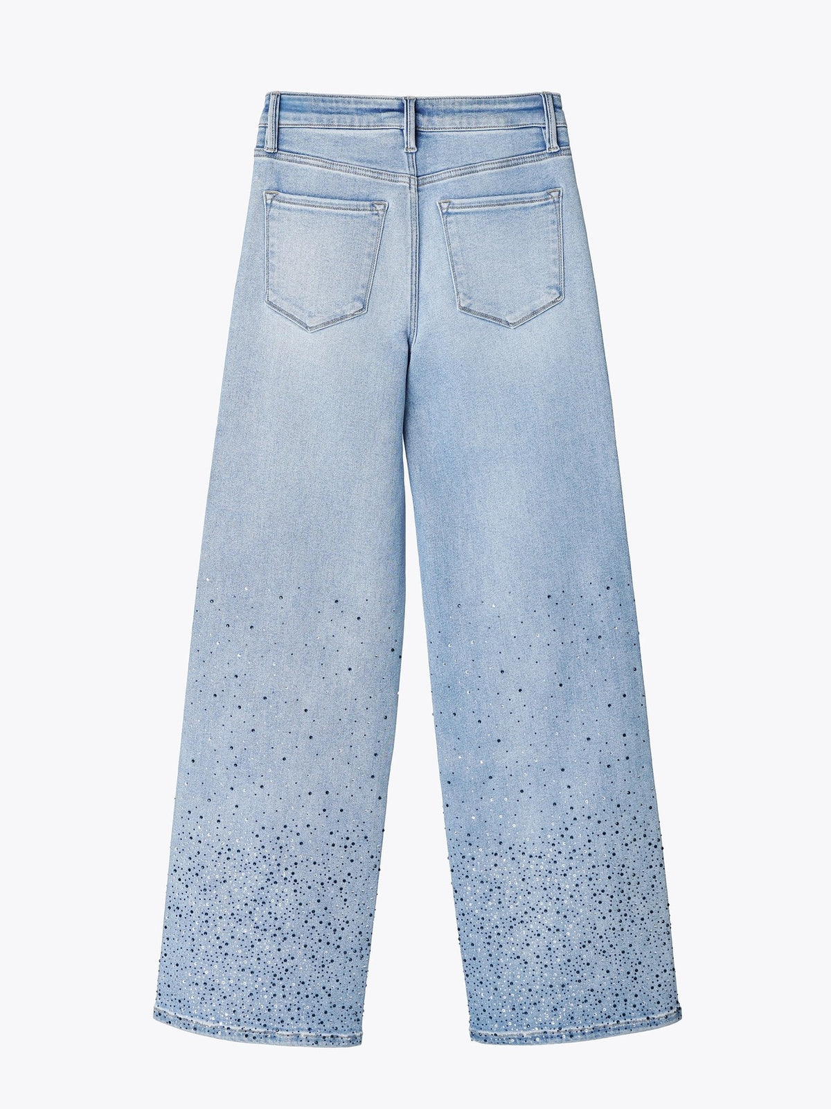 Lovervet by Vervet High Rise Hotfix Rhinestone Wide Leg Jeans in Twinkle-Jeans-Lovervet by Vervet-Deja Nu Boutique, Women's Fashion Boutique in Lampasas, Texas
