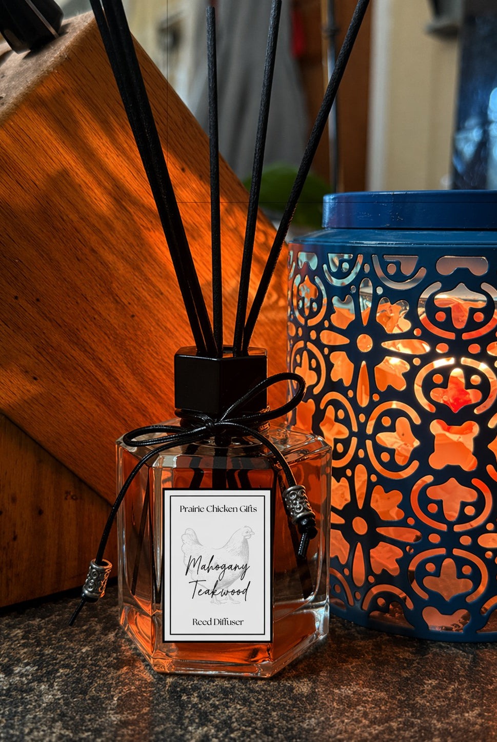 Mahogany Teakwood Reed Diffuser – Musk, Oak & Lavender Luxury Home Fragrance-Room Diffuser-Prairie Chicken Sticker Shop & Gifts-Deja Nu Boutique, Women's Fashion Boutique in Lampasas, Texas