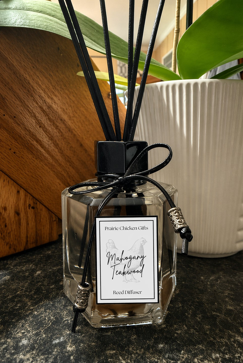 Mahogany Teakwood Reed Diffuser – Musk, Oak & Lavender Luxury Home Fragrance-Room Diffuser-Prairie Chicken Sticker Shop & Gifts-Deja Nu Boutique, Women's Fashion Boutique in Lampasas, Texas
