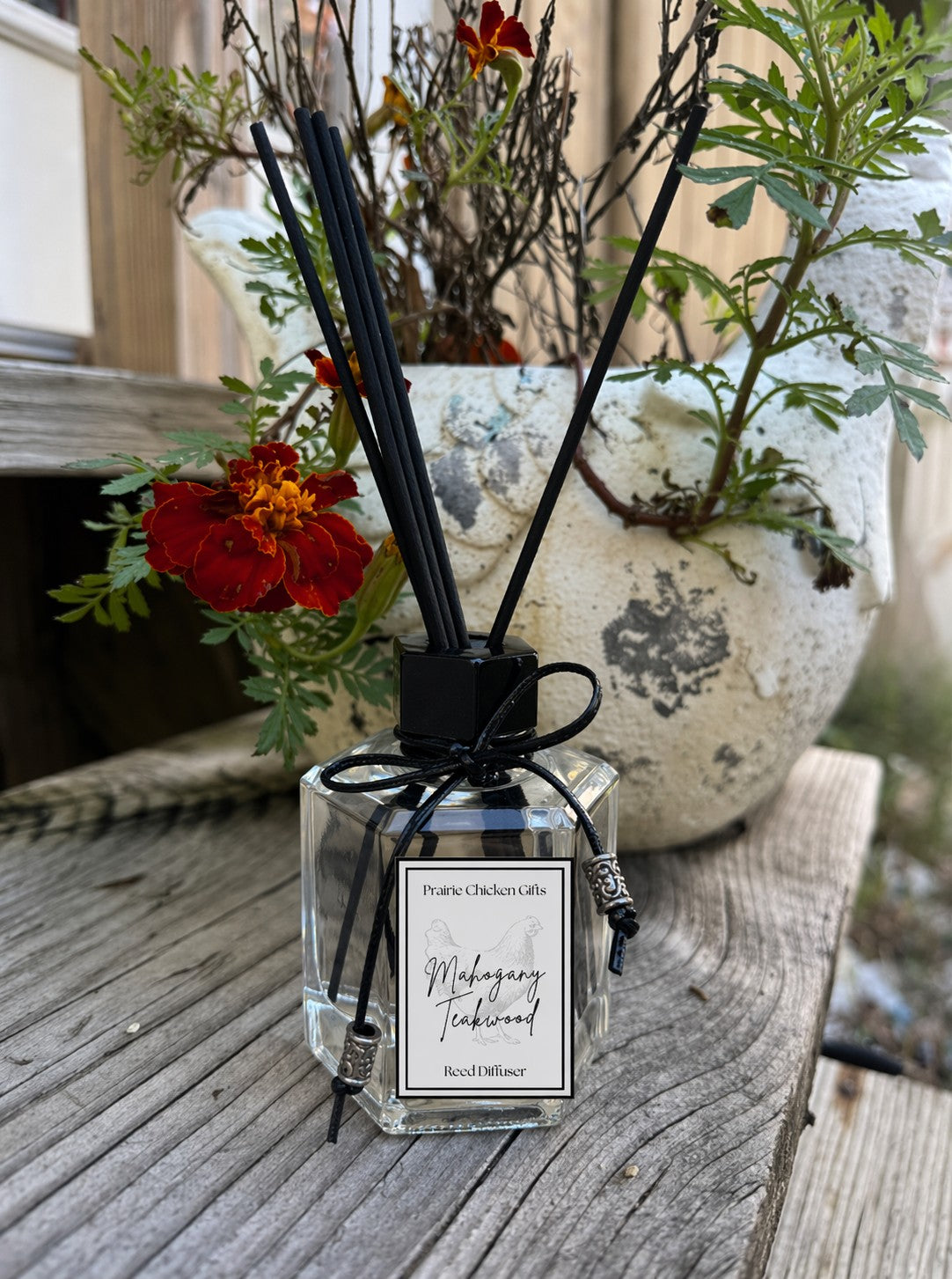 Mahogany Teakwood Reed Diffuser – Musk, Oak & Lavender Luxury Home Fragrance-Room Diffuser-Prairie Chicken Sticker Shop & Gifts-Deja Nu Boutique, Women's Fashion Boutique in Lampasas, Texas