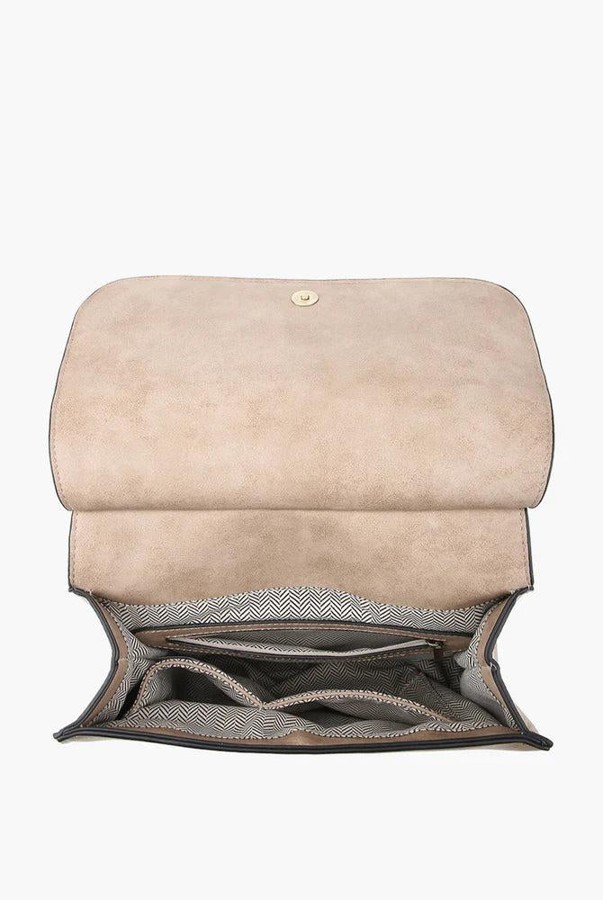 Jen & Co Bailey Crossbody With Print Contrast Strap In Dark Mauve-Handbags, Wallets & Cases-Jen & Co.-Deja Nu Boutique, Women's Fashion Boutique in Lampasas, Texas