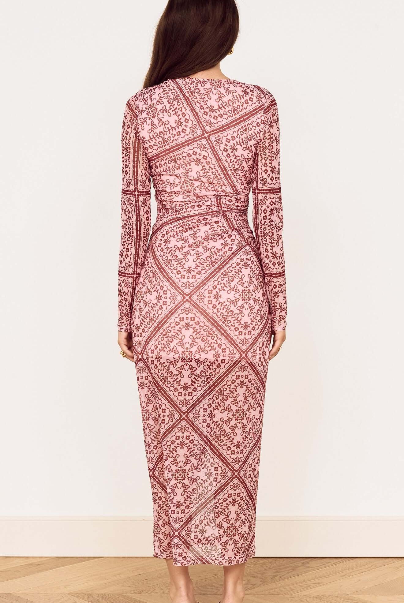 MINKPINK Jolene Pink Paisley Mesh Midi Dress-Midi Dresses-MINKPINK-Deja Nu Boutique, Women's Fashion Boutique in Lampasas, Texas