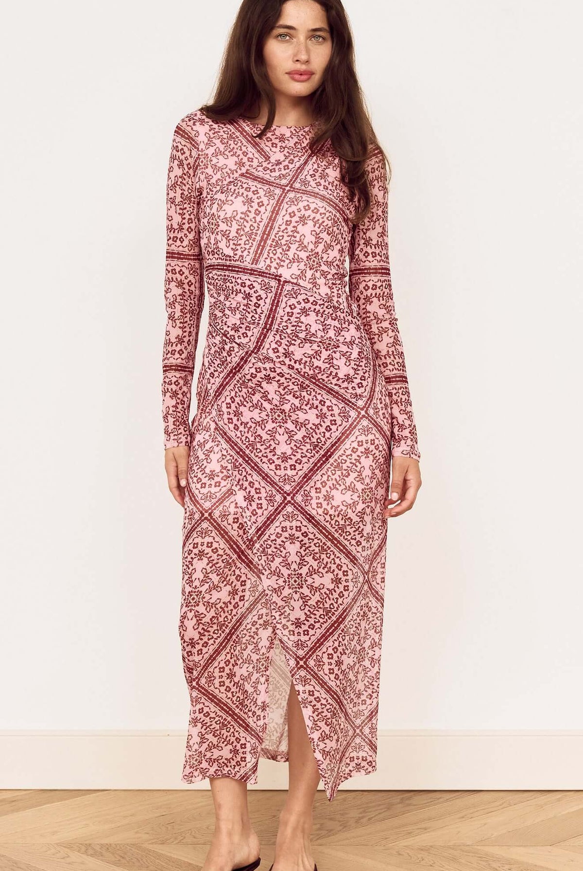 MINKPINK Jolene Pink Paisley Mesh Midi Dress-Midi Dresses-MINKPINK-Deja Nu Boutique, Women's Fashion Boutique in Lampasas, Texas