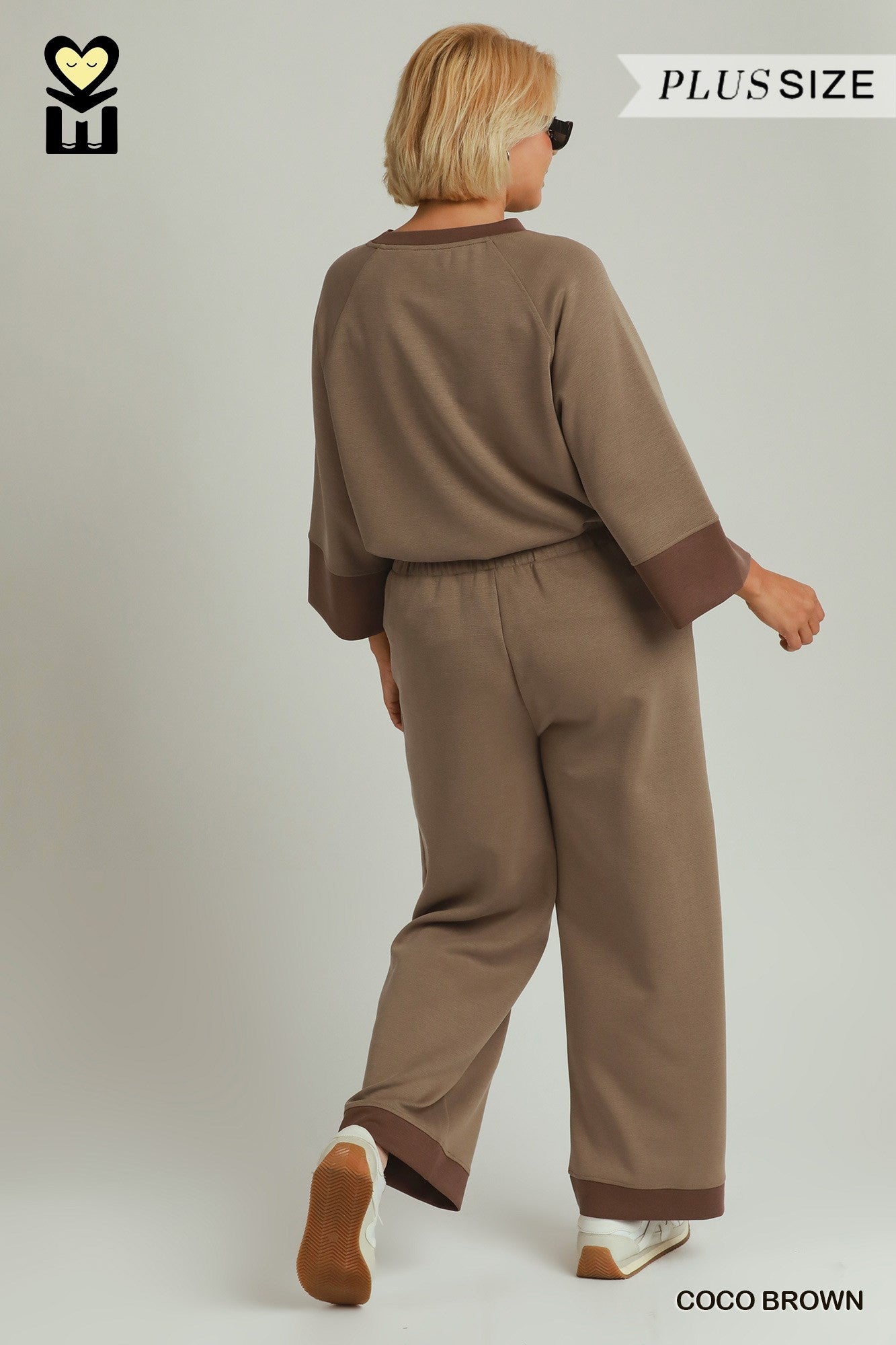MOHMe by Umgee CloudKnit Modal Tencel Straight Leg Pants in Coco Brown Plus-Curvy/Plus Bottoms-Umgee-Deja Nu Boutique, Women's Fashion Boutique in Lampasas, Texas