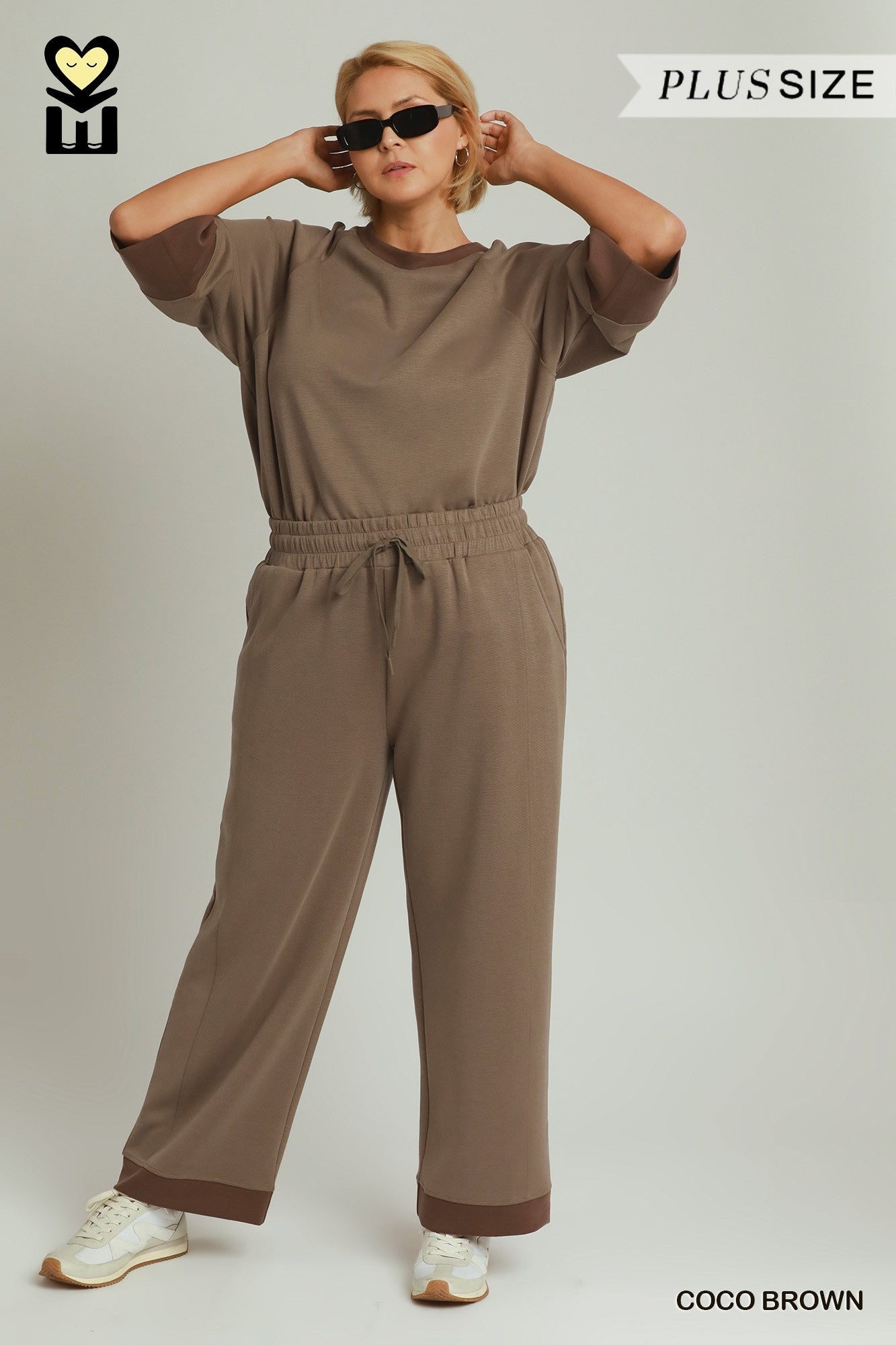 MOHMe by Umgee CloudKnit Modal Tencel Straight Leg Pants in Coco Brown Plus-Curvy/Plus Bottoms-Umgee-Deja Nu Boutique, Women's Fashion Boutique in Lampasas, Texas