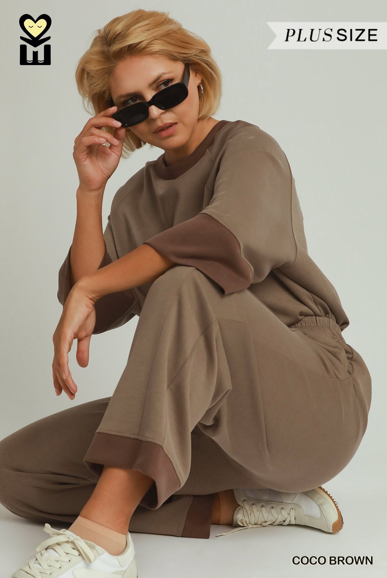 MOHMe by Umgee CloudKnit Modal Tencel Straight Leg Pants in Coco Brown Plus-Curvy/Plus Bottoms-Umgee-Deja Nu Boutique, Women's Fashion Boutique in Lampasas, Texas