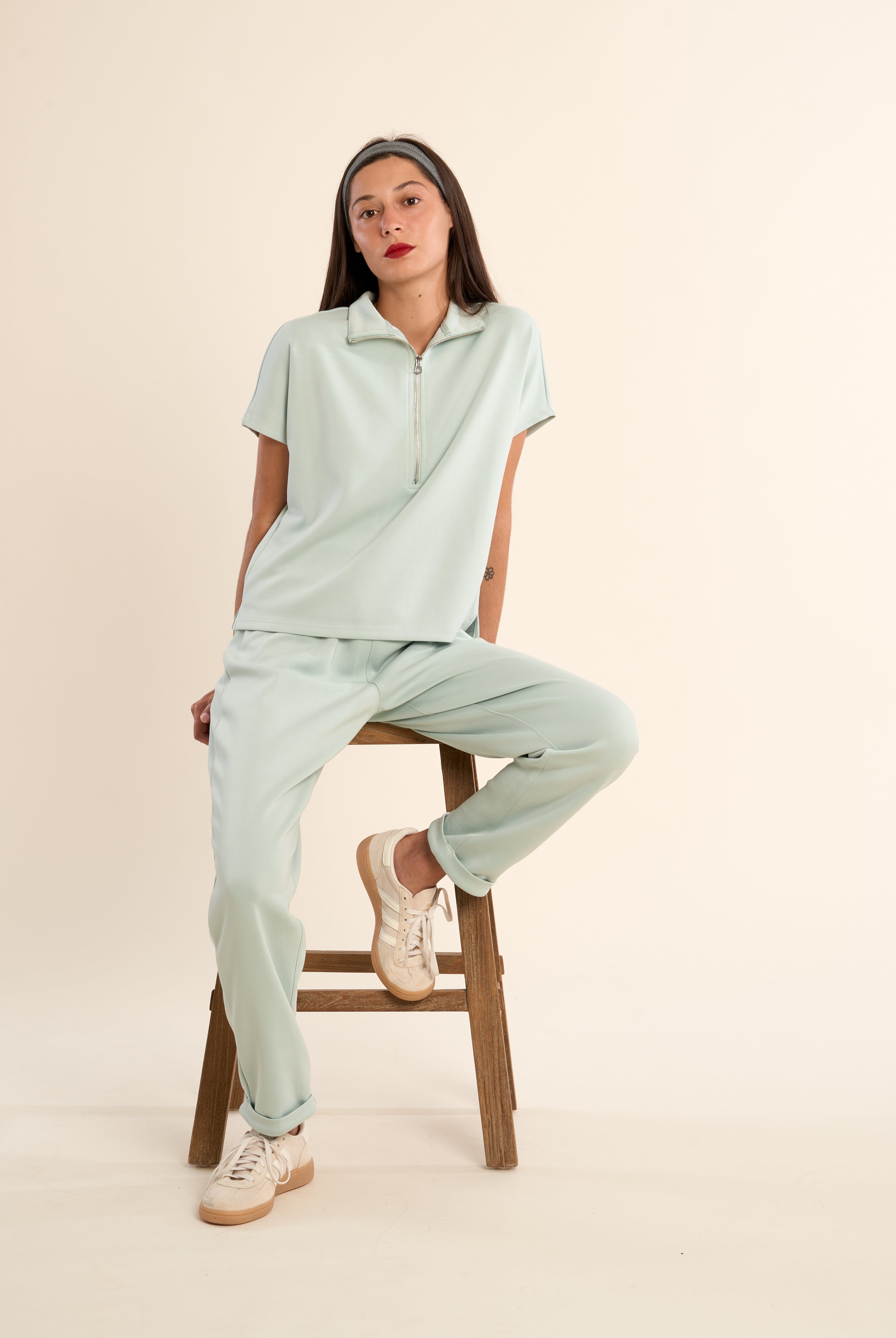 Molly Bracken Gabrielle Gala Sage Half Zip Top-Athleisurewear-Gabrielle-Deja Nu Boutique, Women's Fashion Boutique in Lampasas, Texas