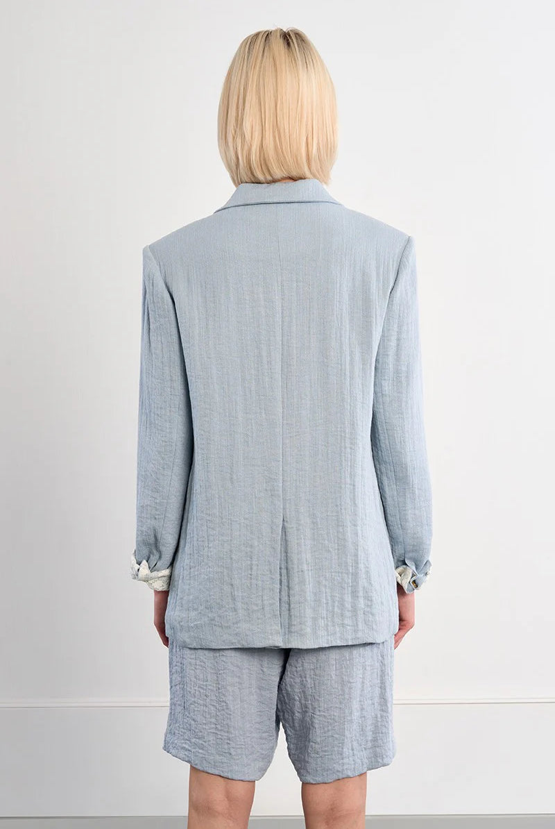 Molly Bracken Lili Sidonio Light Blue High Waist Bermuda Shorts-Shorts-Molly Bracken-Deja Nu Boutique, Women's Fashion Boutique in Lampasas, Texas