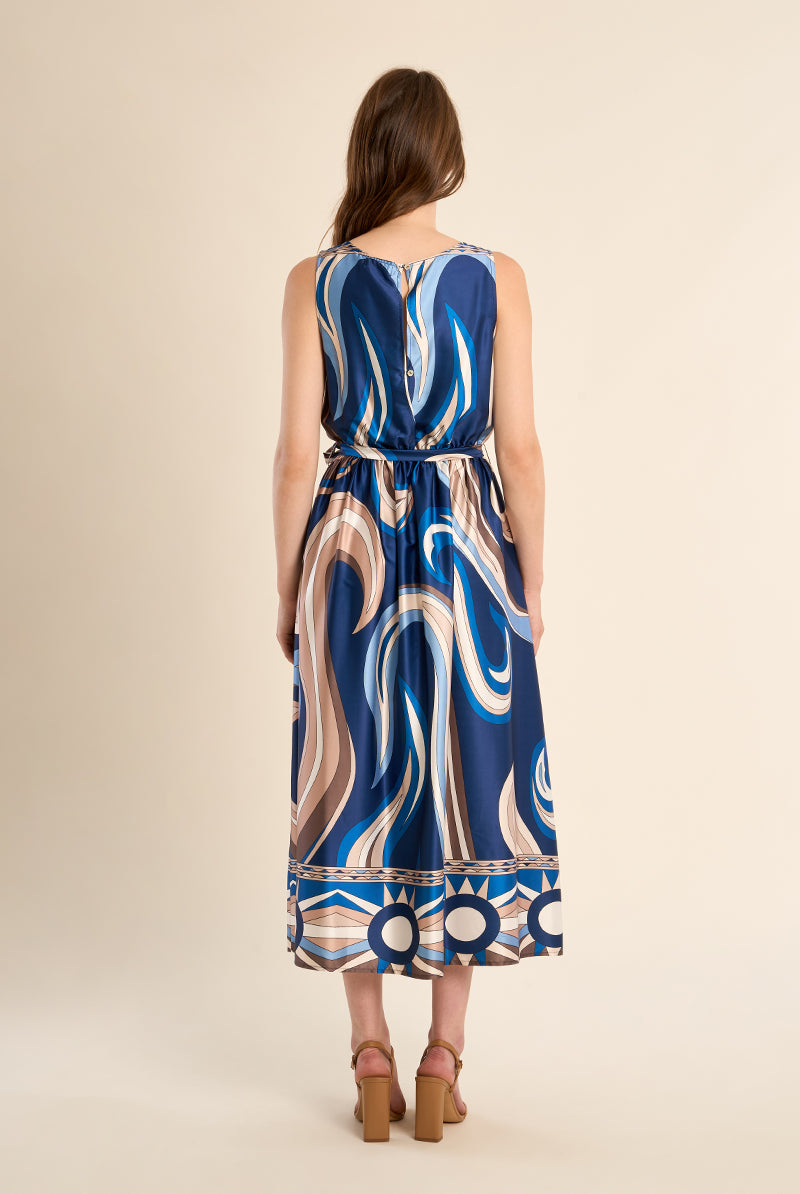 Molly Bracken Navy Athena Printed Sleeveless Maxi Dress-Midi Dresses-Molly Bracken-Deja Nu Boutique, Women's Fashion Boutique in Lampasas, Texas