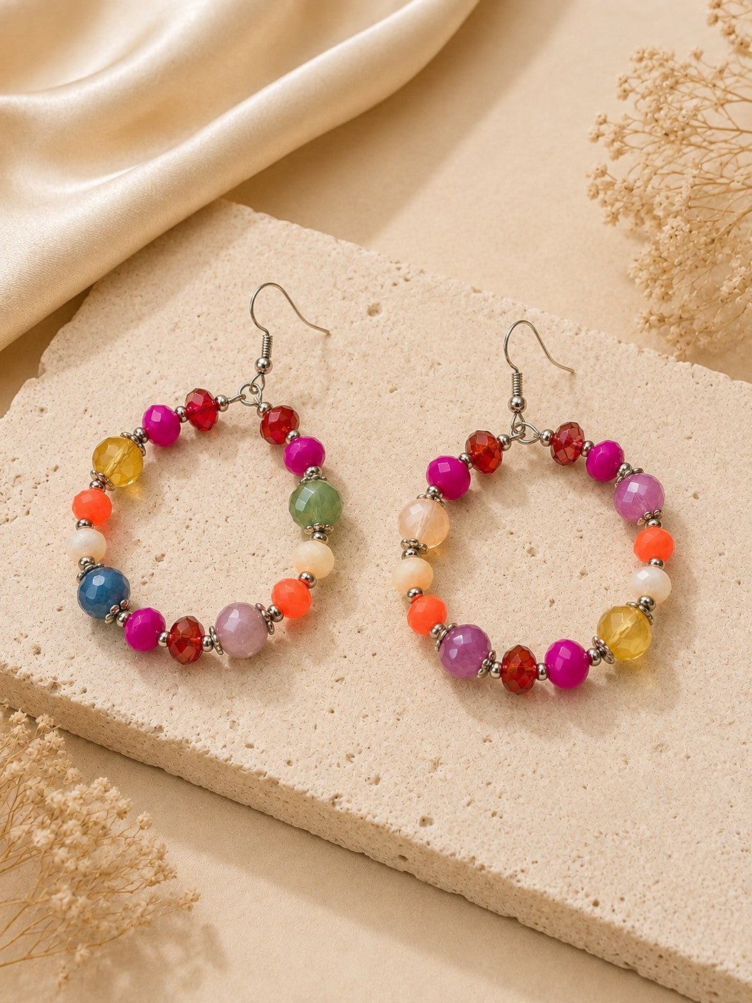 Multicolor Beaded Layered Necklace & Earring Set-Necklace Set-Deja Nu-Deja Nu Boutique, Women's Fashion Boutique in Lampasas, Texas
