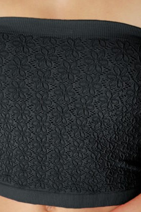 NIKIBIKI Black Floral Lace Seamless Strapless Tube Top-Tube Top-NIKIBIKI-Deja Nu Boutique, Women's Fashion Boutique in Lampasas, Texas