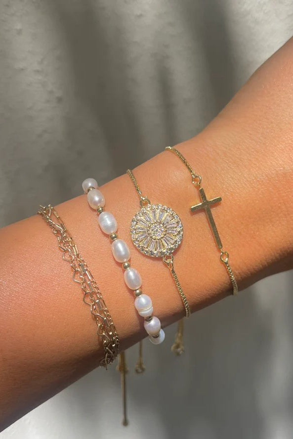 Nikki Smith Antique Gold Crystal Slider Bracelet-Bracelets-Nikki Smith-Deja Nu Boutique, Women's Fashion Boutique in Lampasas, Texas